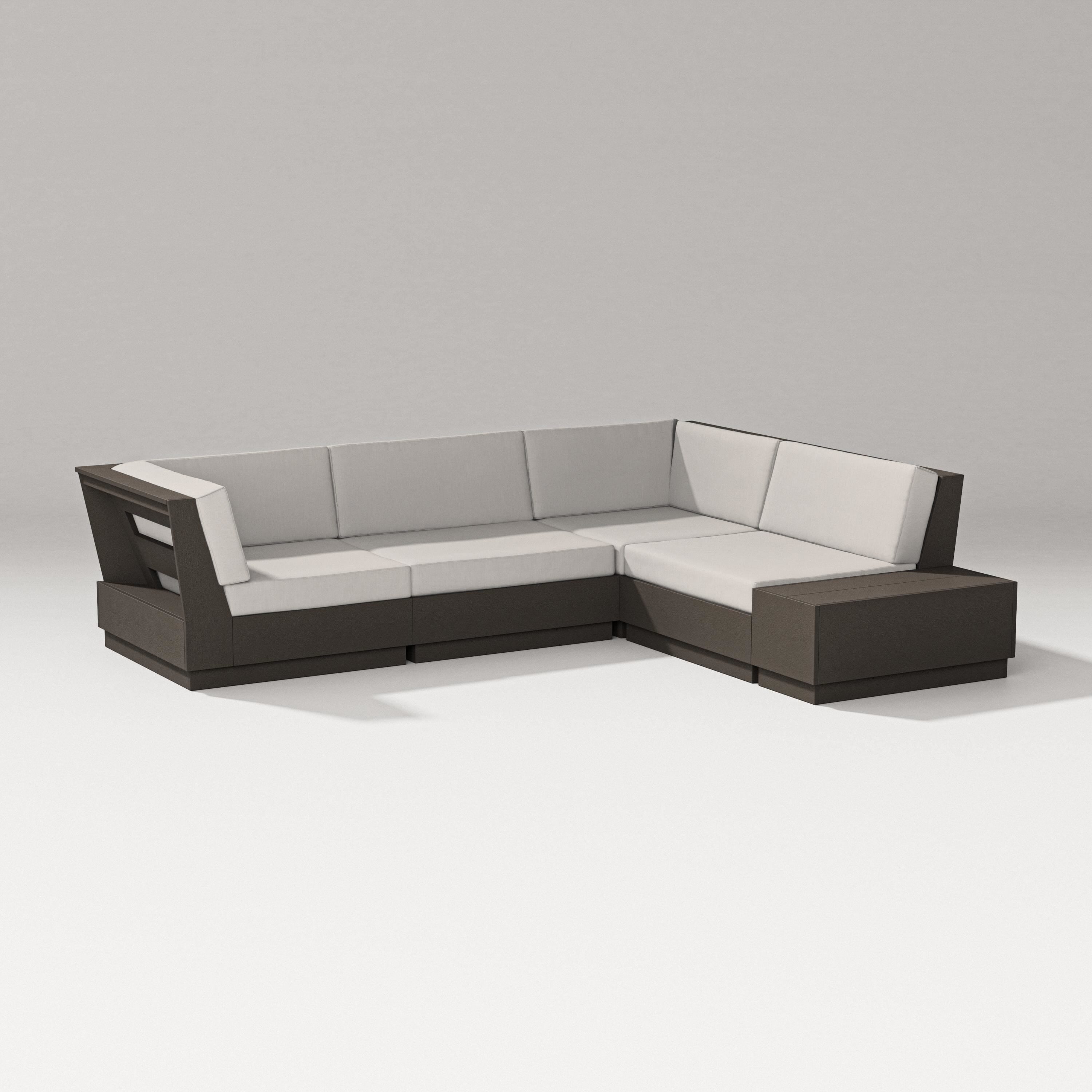PW Designer Series Elevate Corner Sectional in Vintage Coffee / Cast Ash