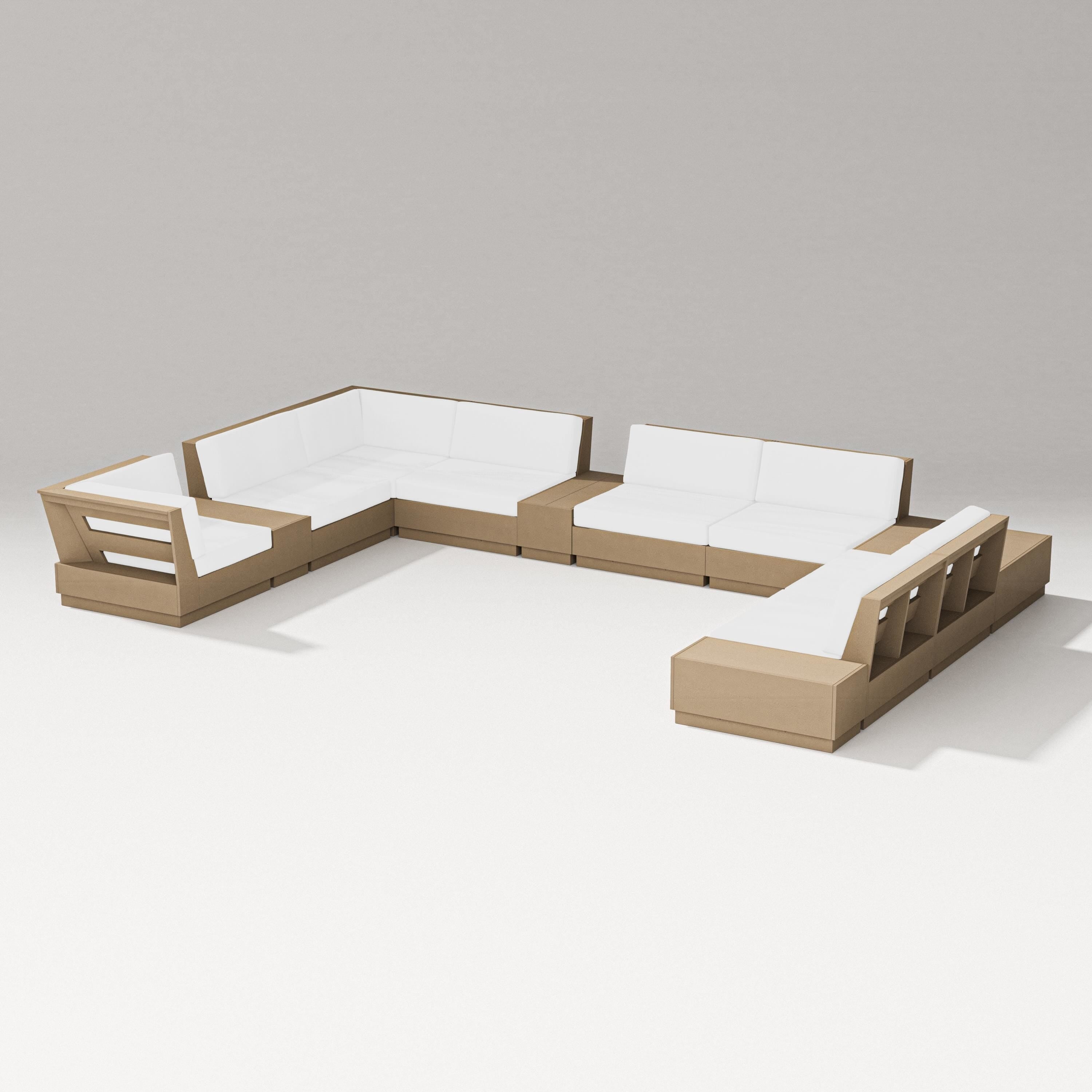 PW Designer Series Elevate 12-Piece Conversation Sectional Set in Vintage Sahara / Natural