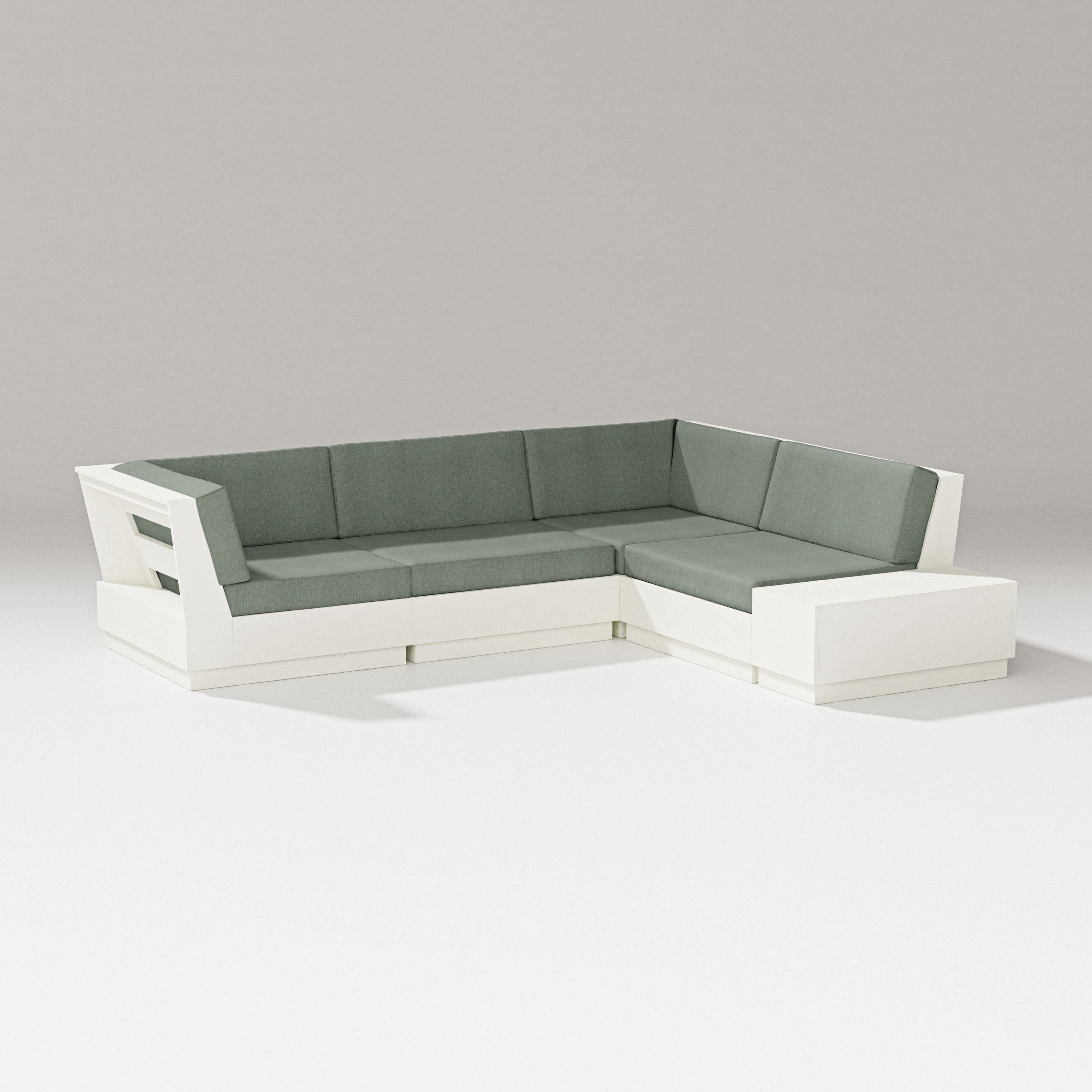 PW Designer Series Elevate Corner Sectional in Vintage White / Cast Sage