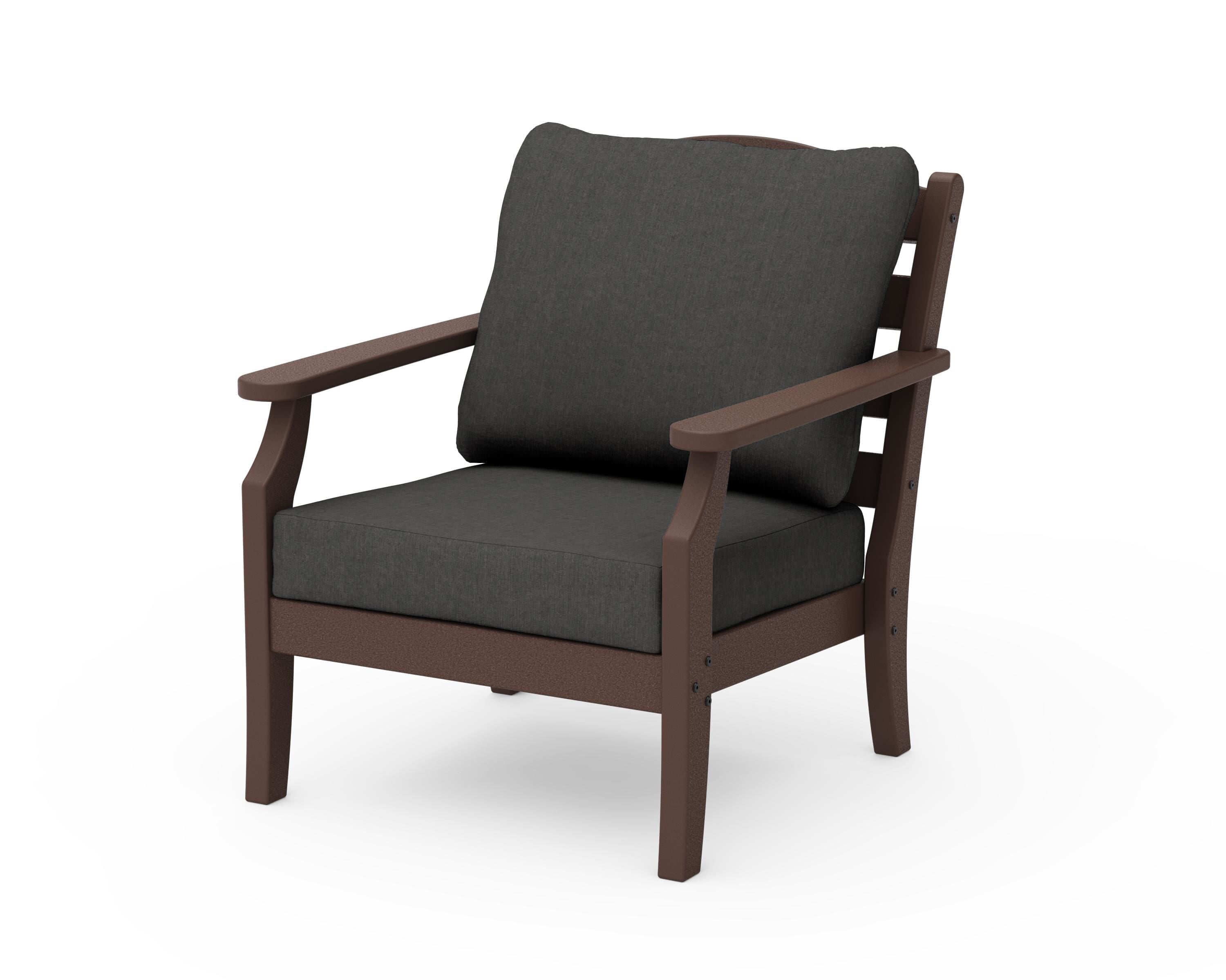 Draper James™ by POLYWOOD® Savannah Deep Seating Chair in Mahogany / Spectrum Carbon