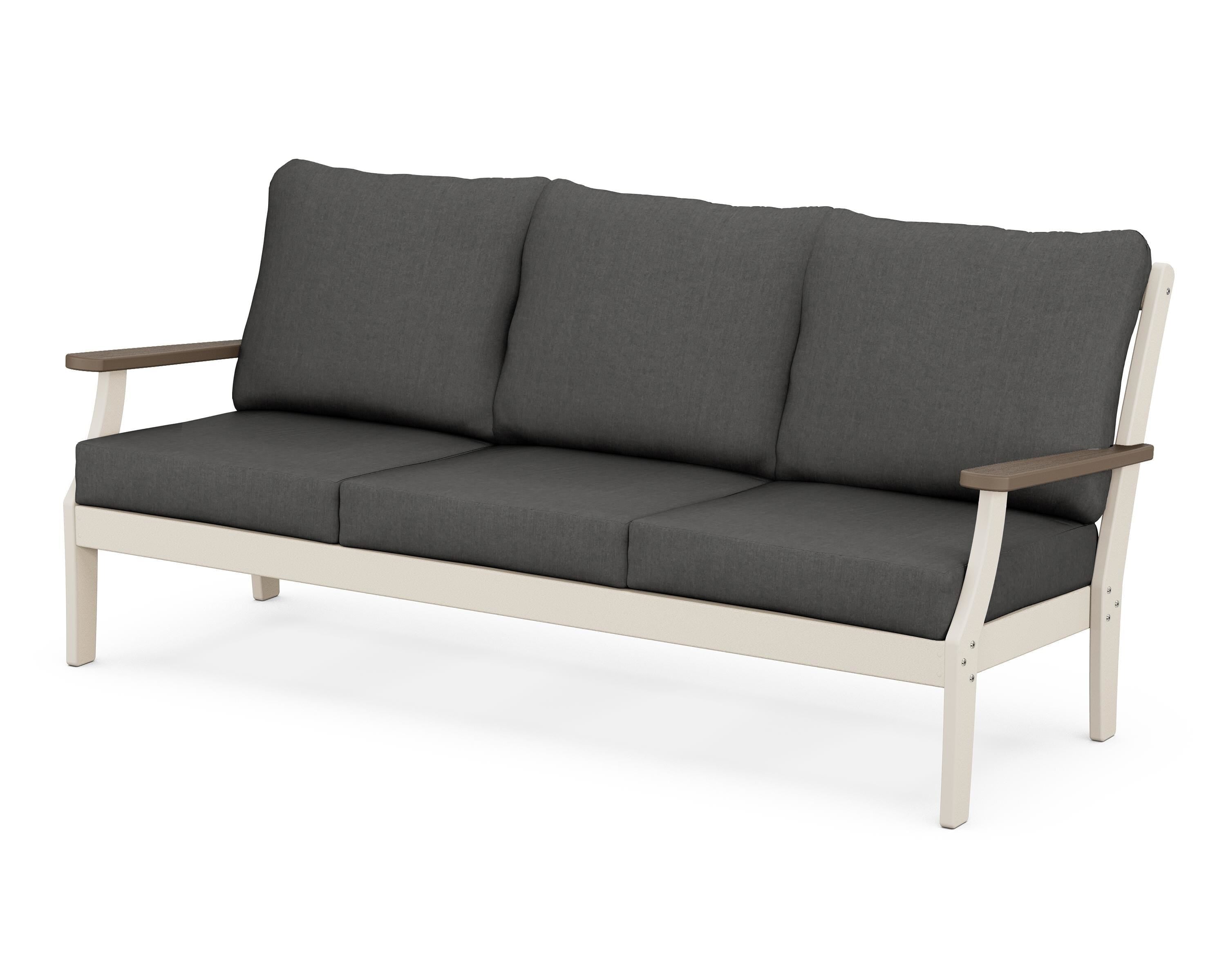 POLYWOOD® Braxton Deep Seating Sofa in Sand / Kona / Spectrum Carbon