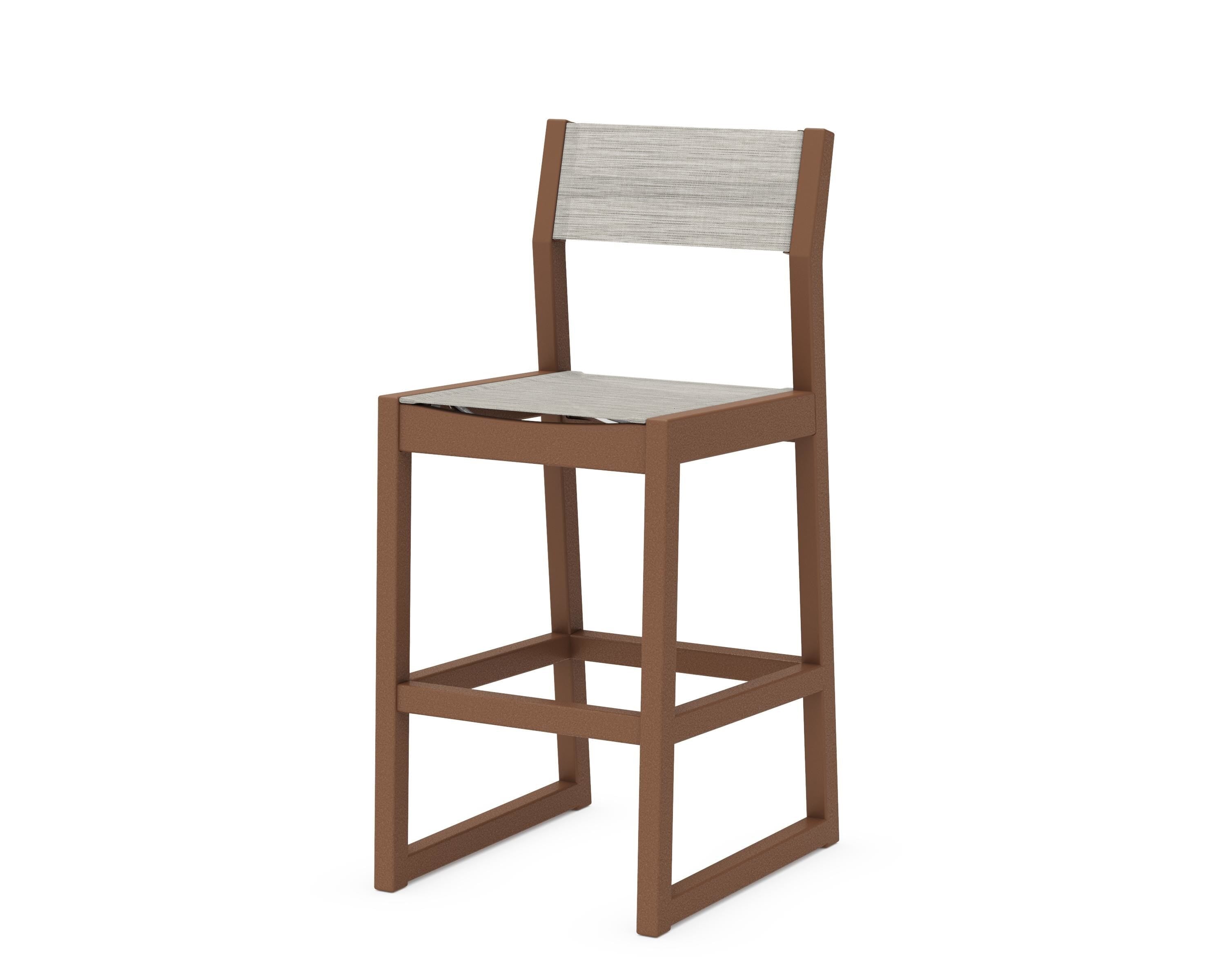 POLYWOOD® EDGE Sling Bar Side Chair in Teak / Birch Sling