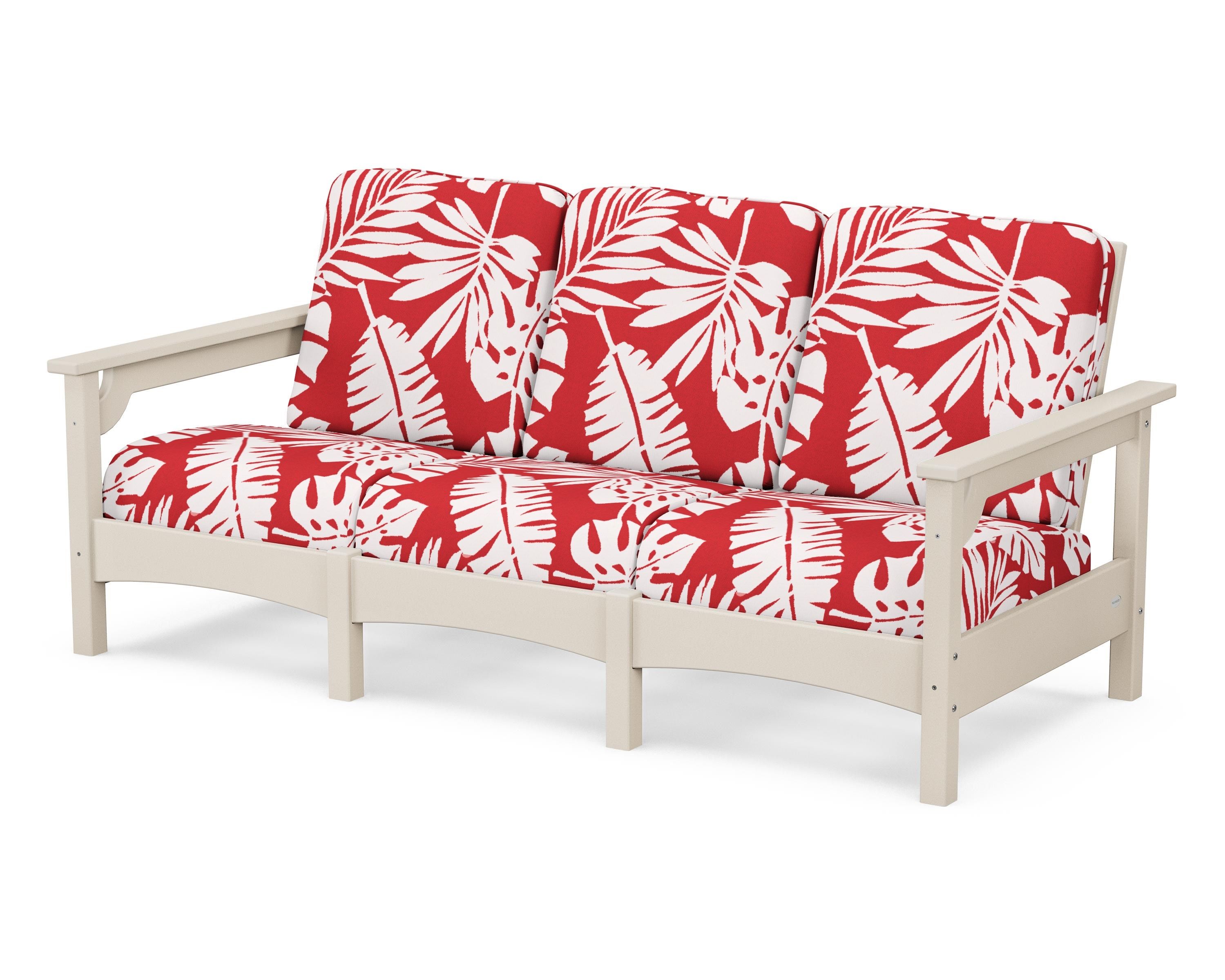 POLYWOOD® Club Sofa in Sand / Leaf Crimson