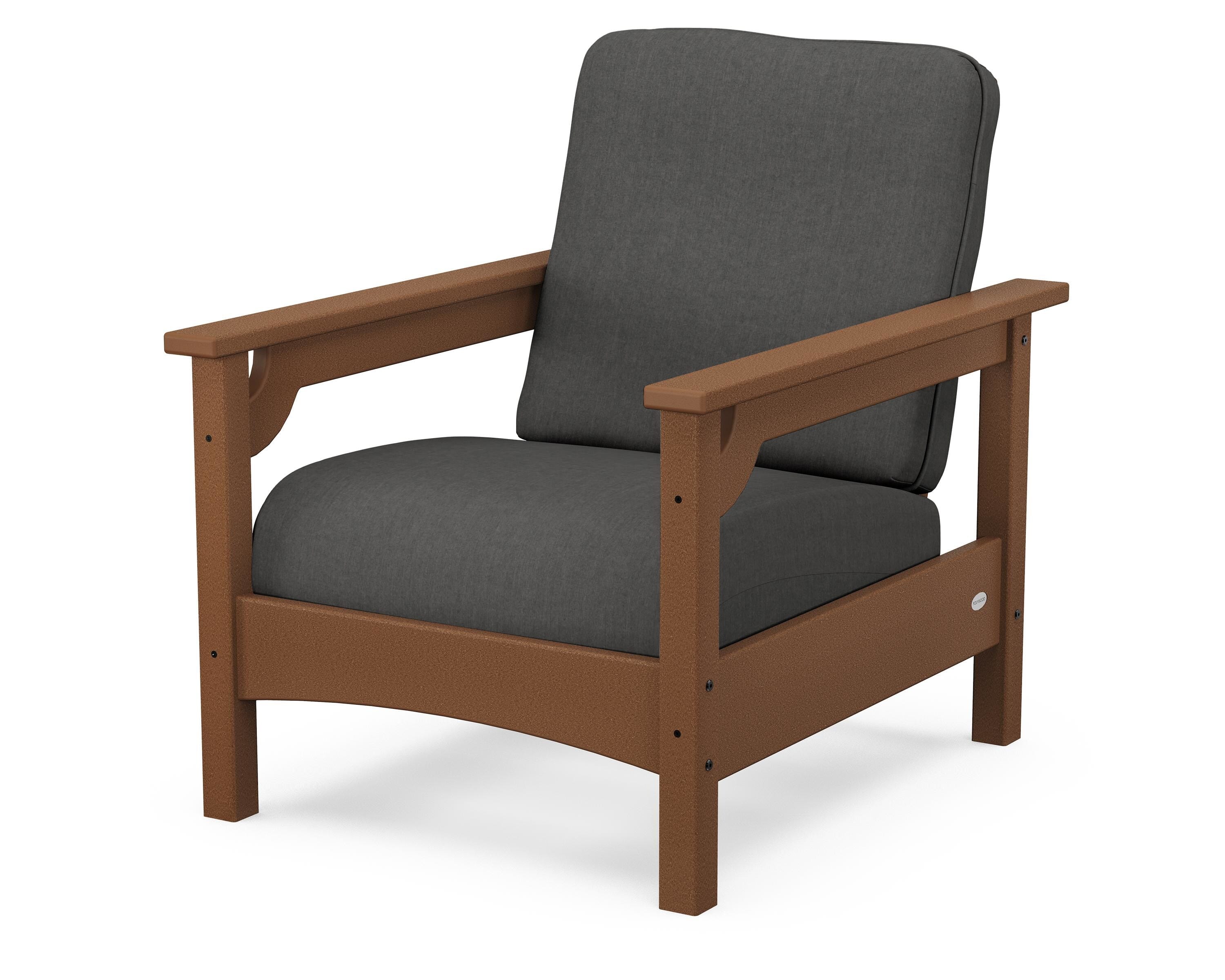POLYWOOD® Club Chair in Teak / Spectrum Carbon
