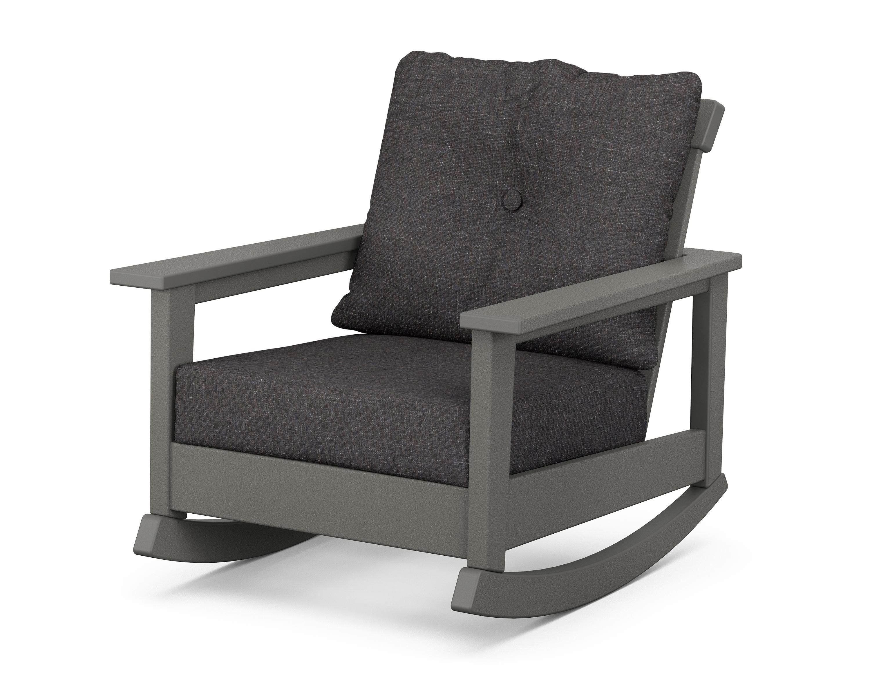POLYWOOD® Prescott Deep Seating Rocking Chair in Slate Grey / Ash Charcoal