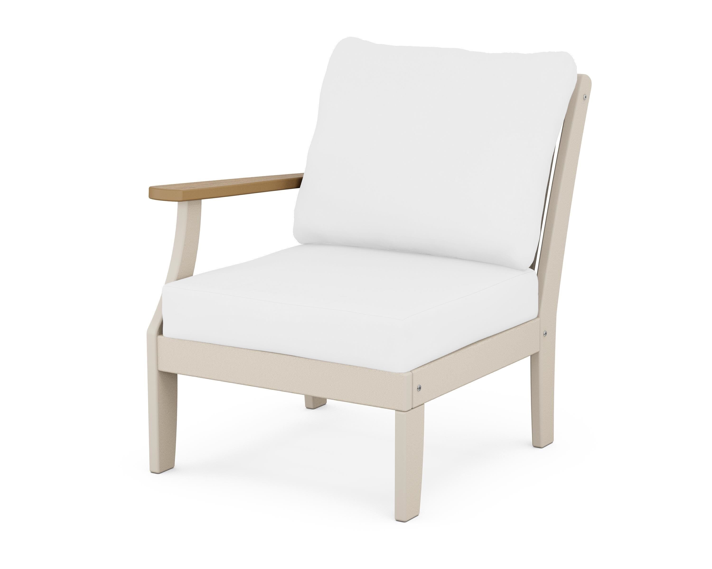 POLYWOOD® Braxton Modular Left Arm Chair in Sand / Natural / Natural