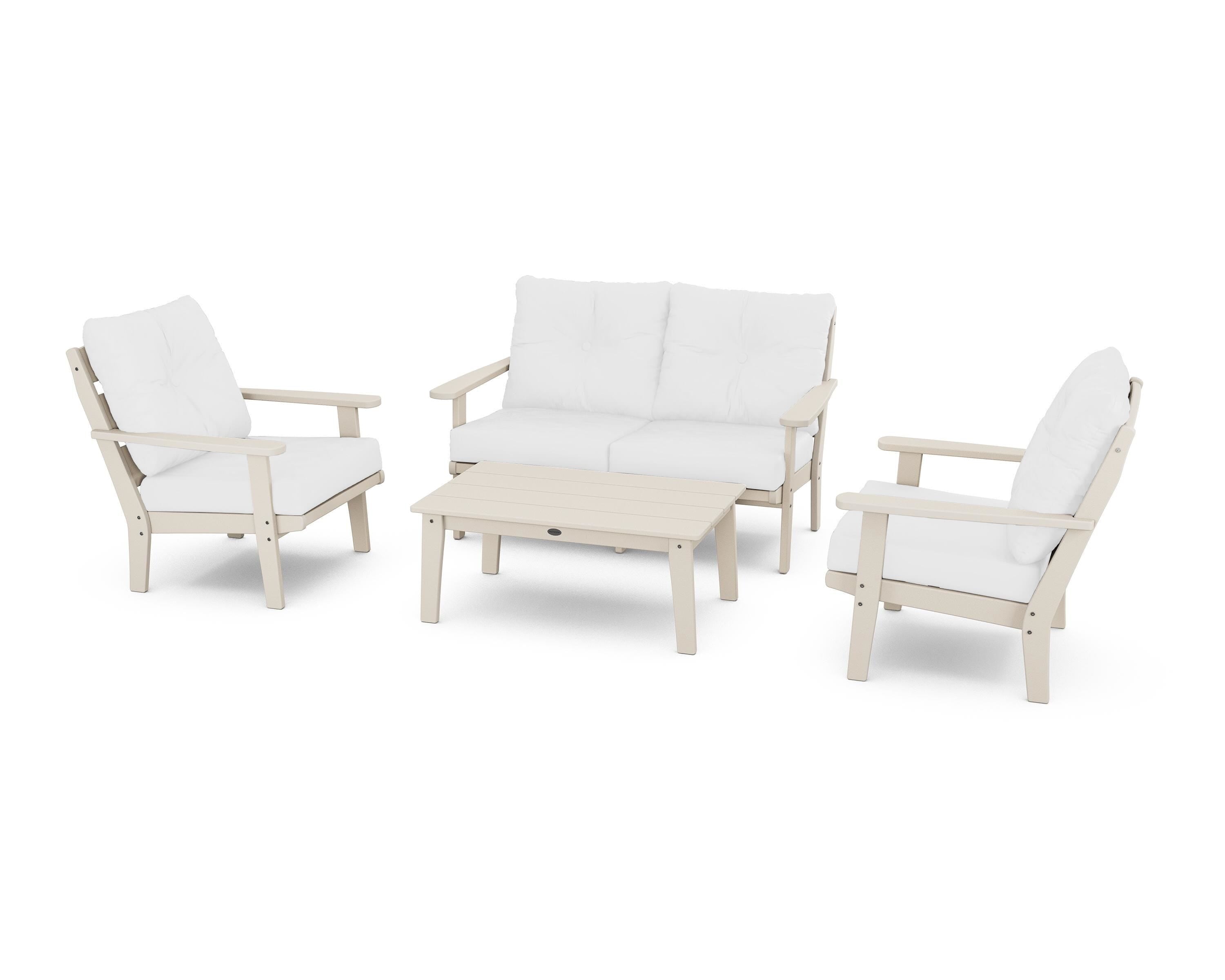 POLYWOOD® Lakeside 4-Piece Deep Seating Set in Sand / Natural