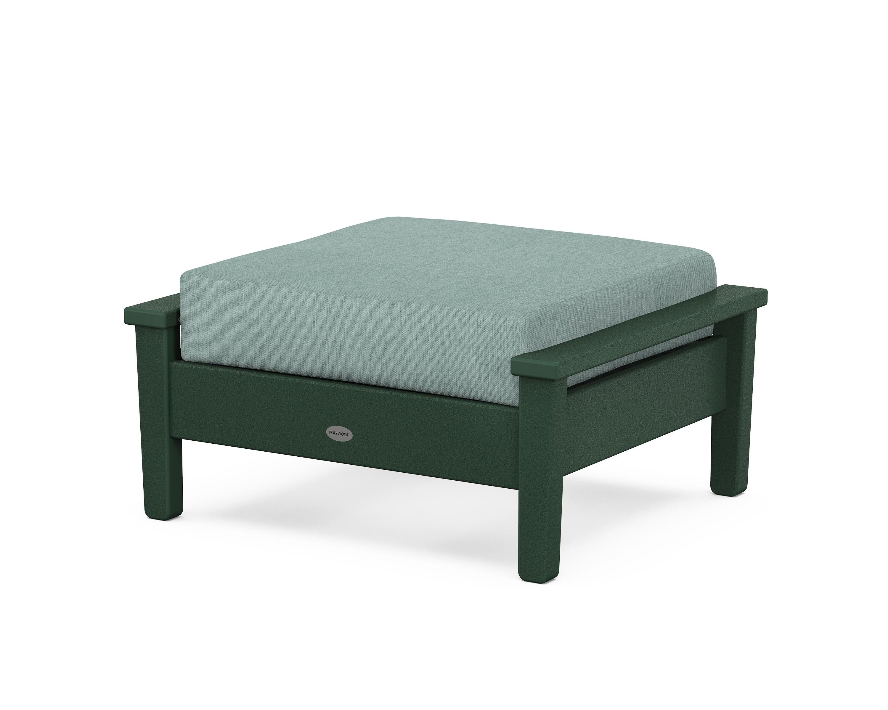 POLYWOOD® Prescott Deep Seating Ottoman in Green / Glacier Spa