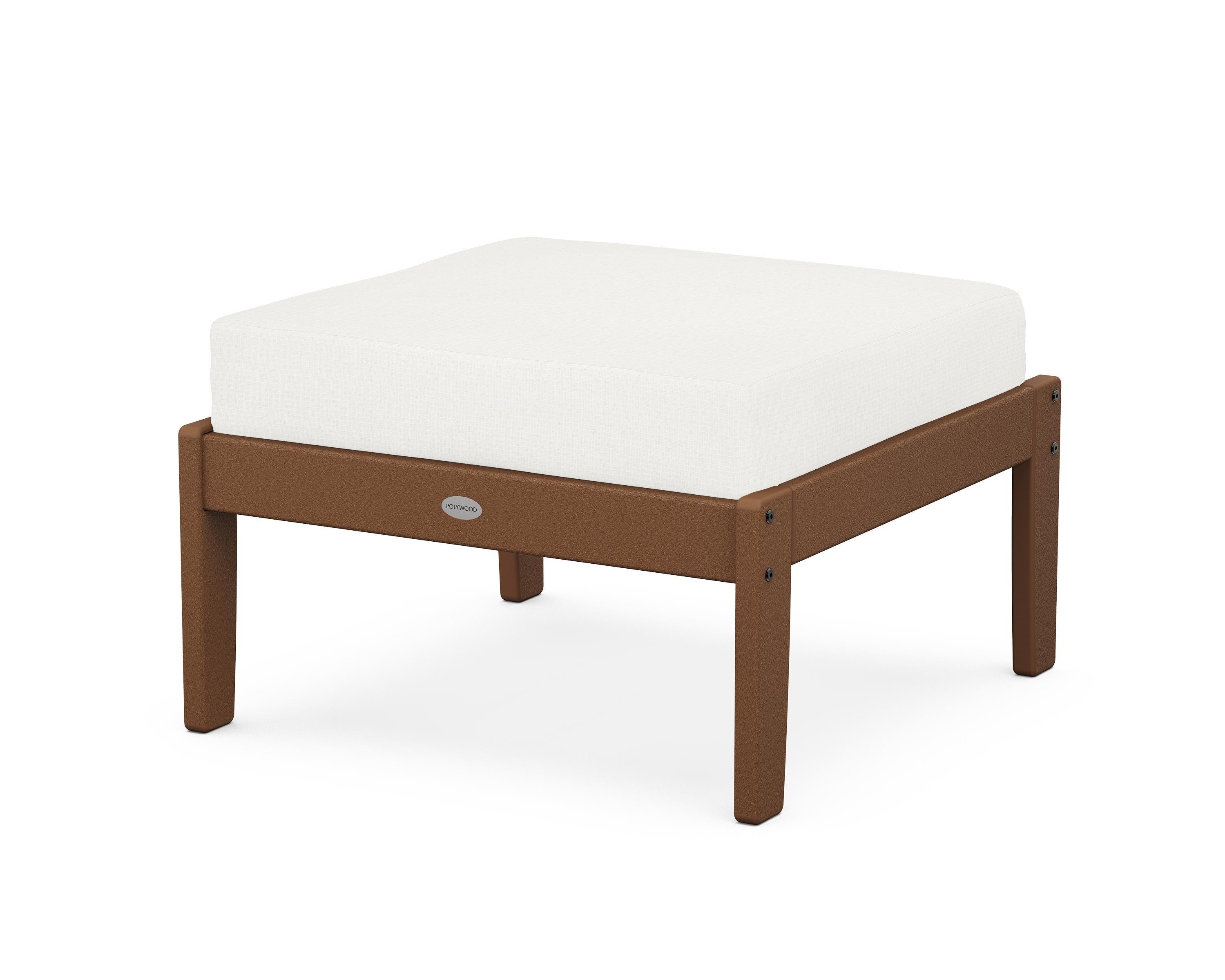 POLYWOOD® Braxton Deep Seating Ottoman in Teak / Natural Linen