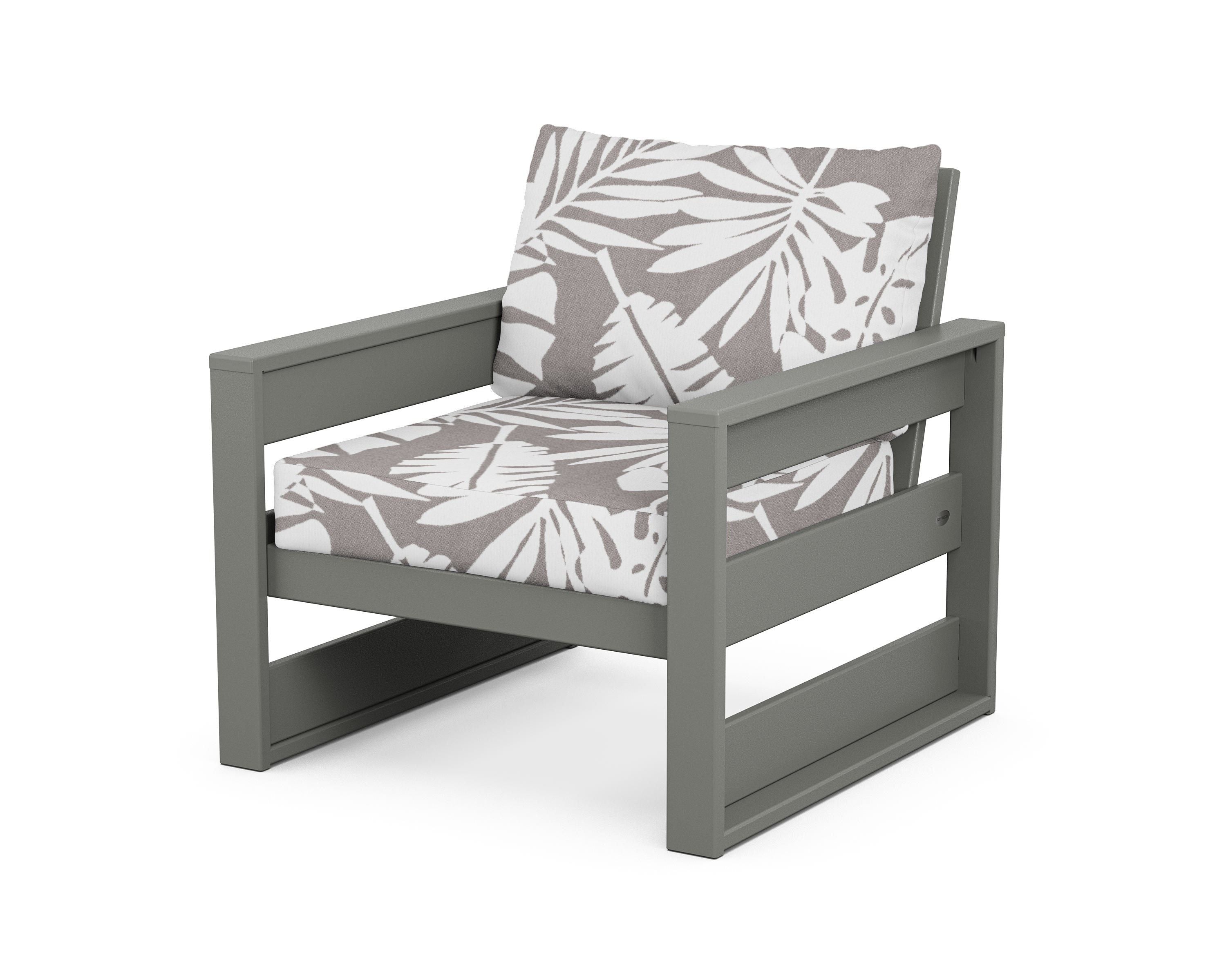 POLYWOOD® Westport Club Chair in Slate Grey / Leaf Grey Mist