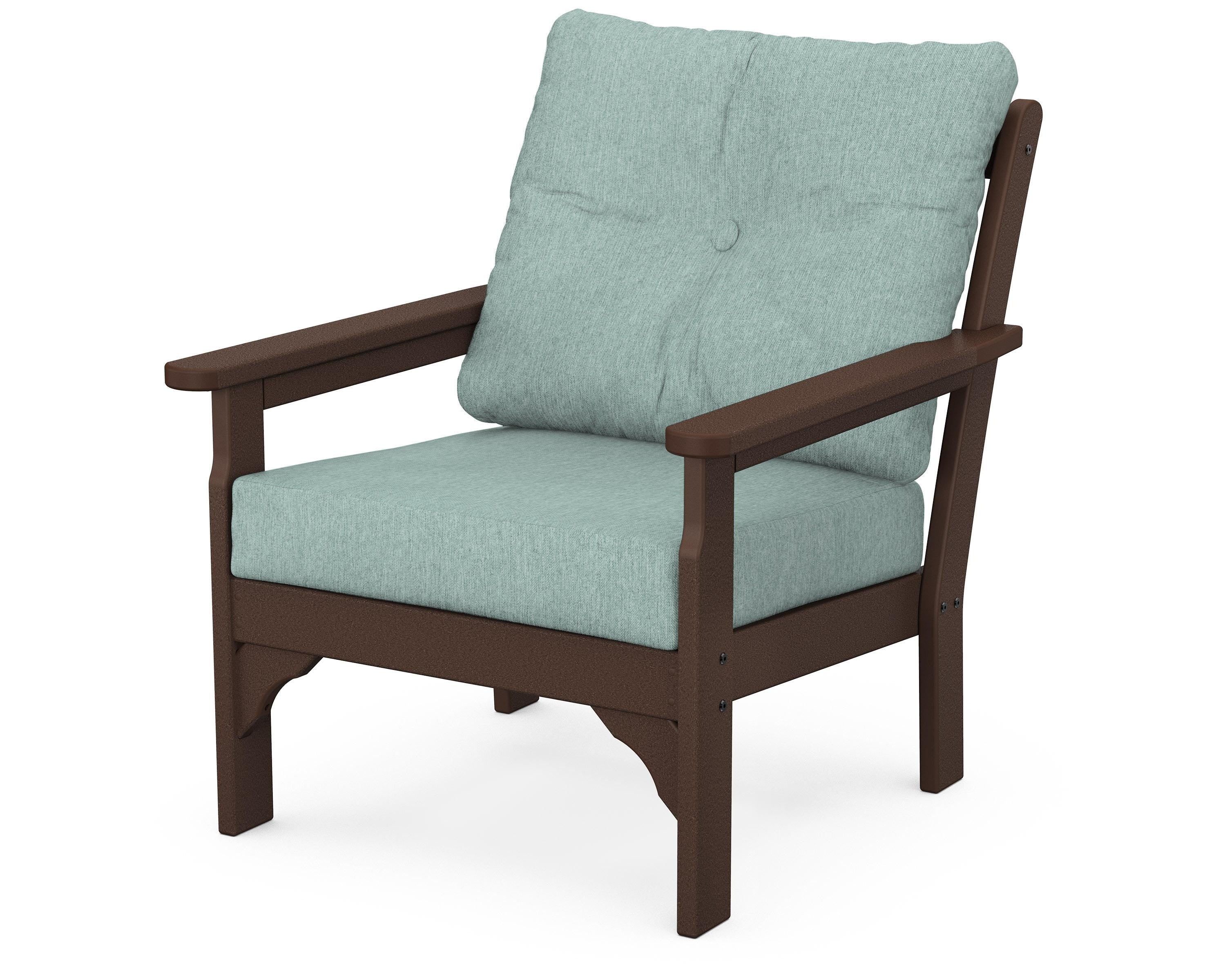 POLYWOOD® Vineyard Deep Seating Chair in Mahogany / Glacier Spa