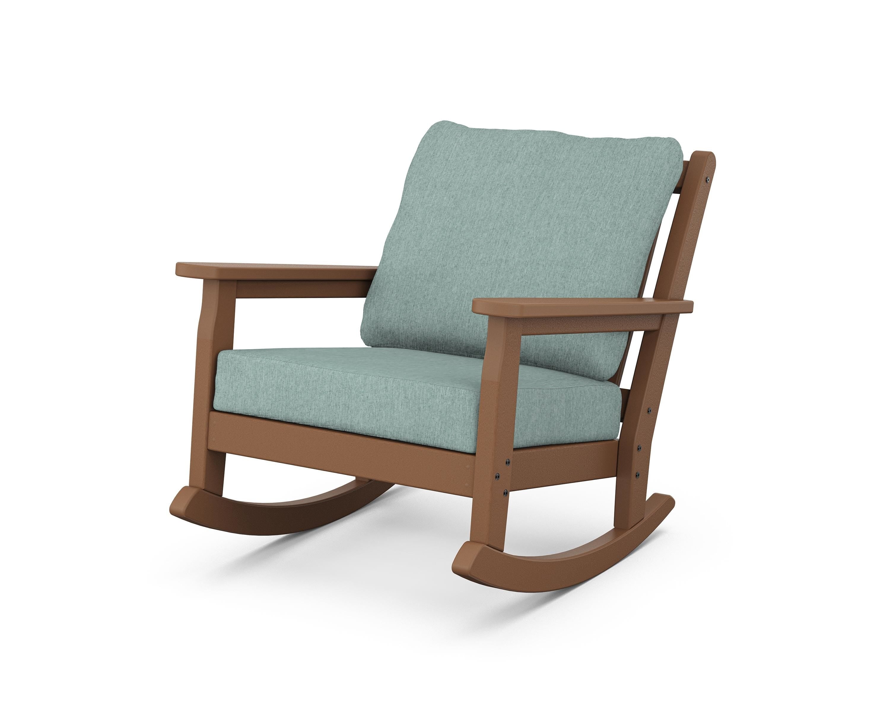 POLYWOOD® Chippendale Deep Seating Rocking Chair in Teak / Glacier Spa