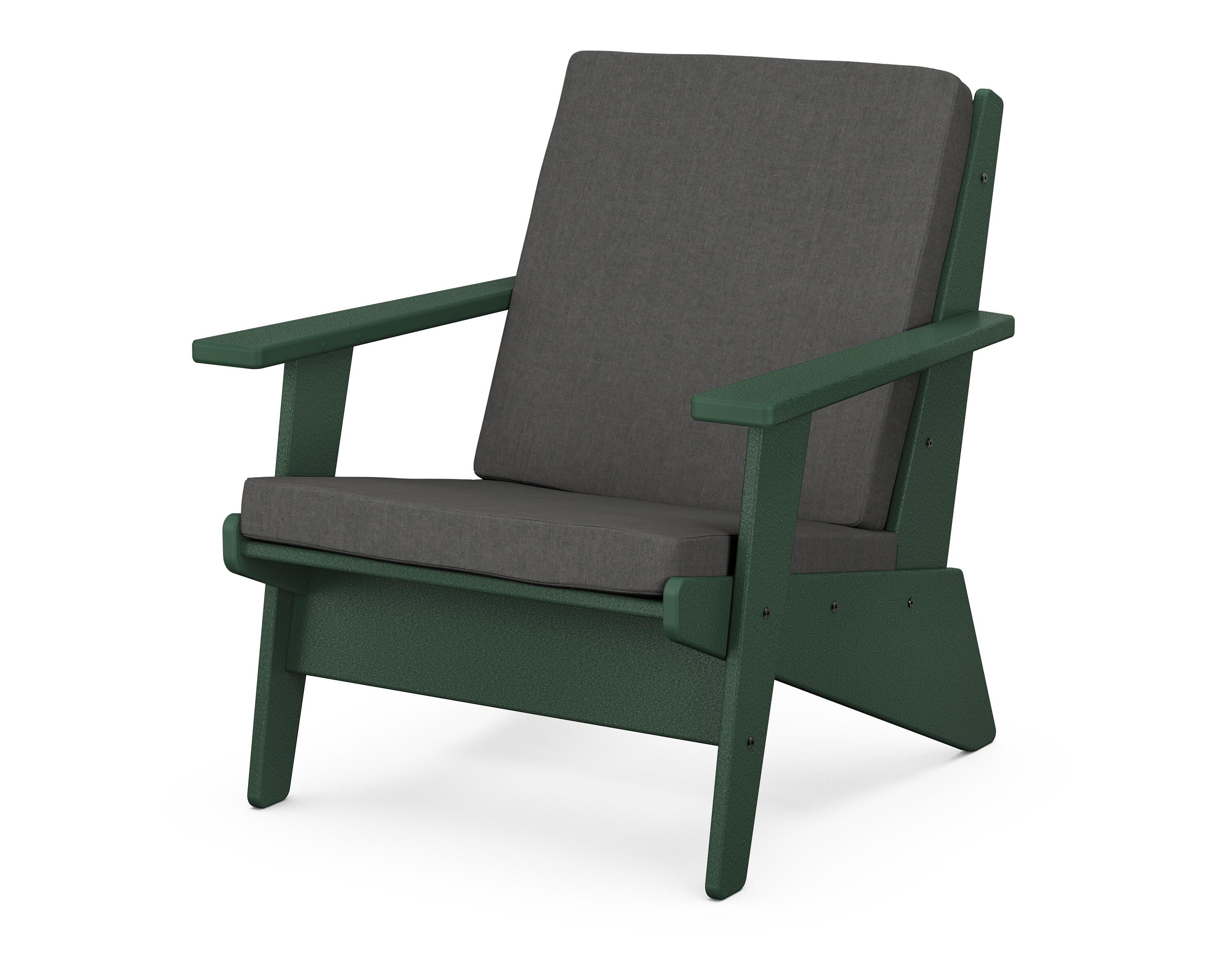 POLYWOOD® Riviera Modern Lounge Chair in Green / Spectrum Carbon