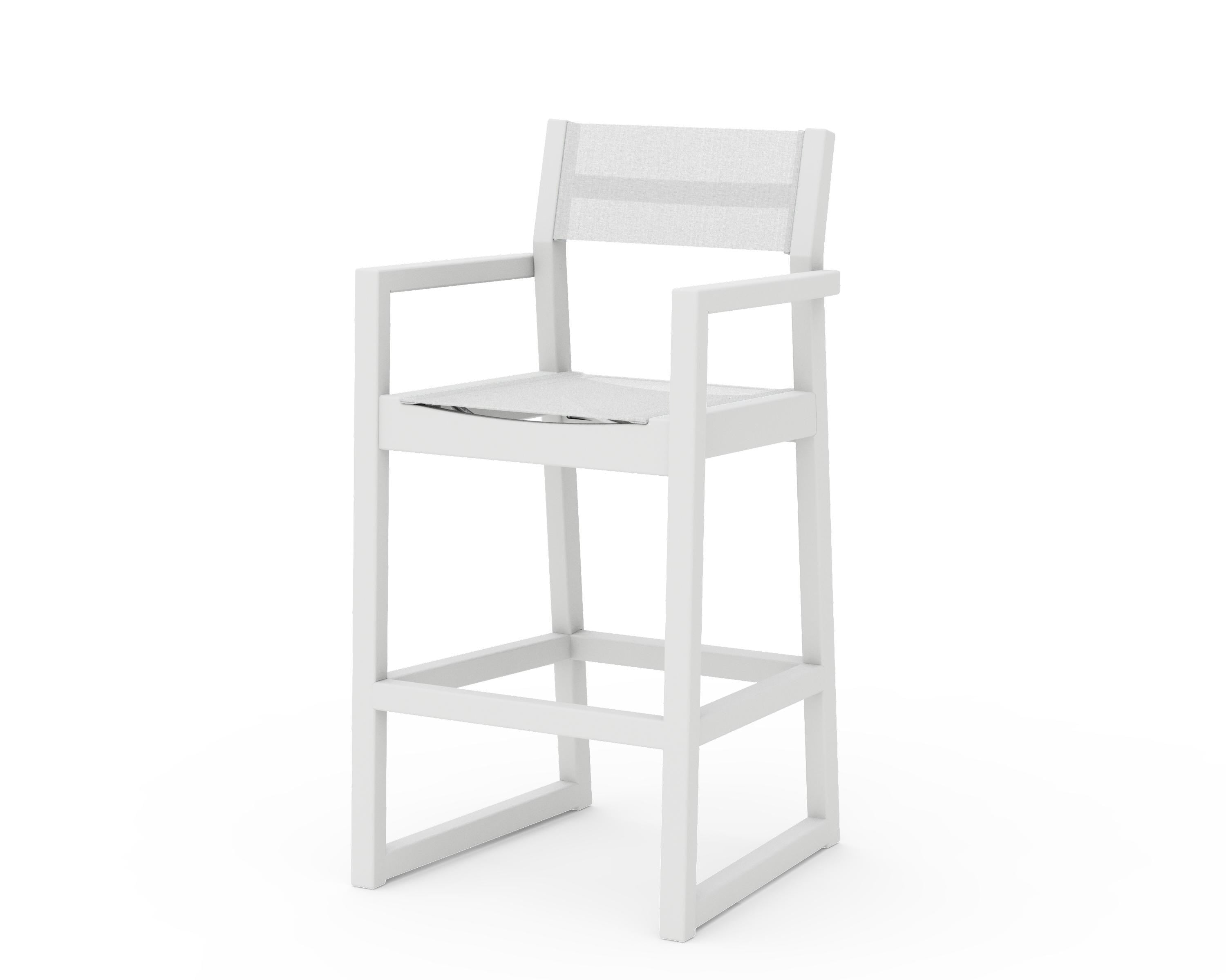 POLYWOOD® EDGE Sling Bar Arm Chair in White / White Sling