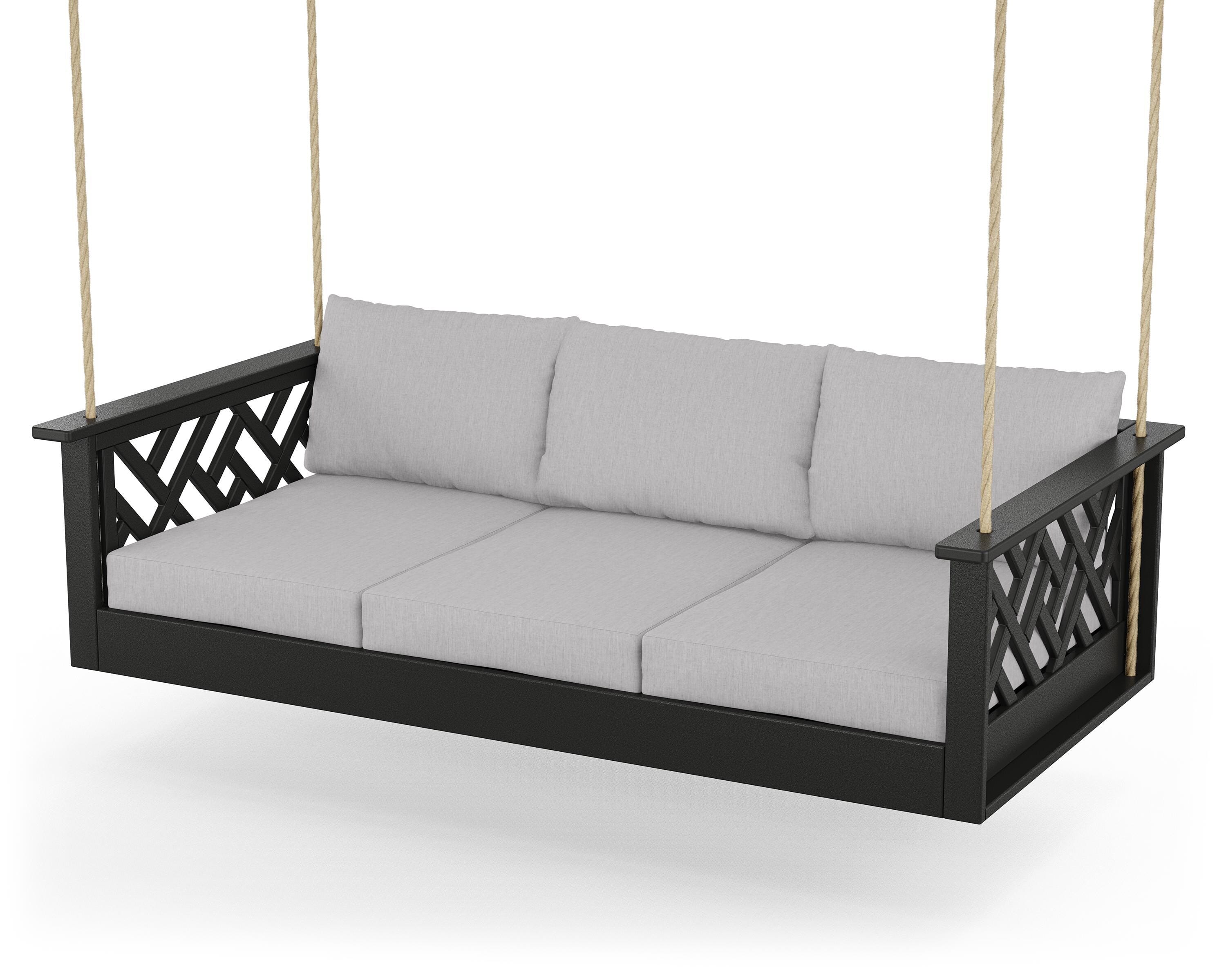 POLYWOOD® Chippendale Daybed Swing in Black / Granite