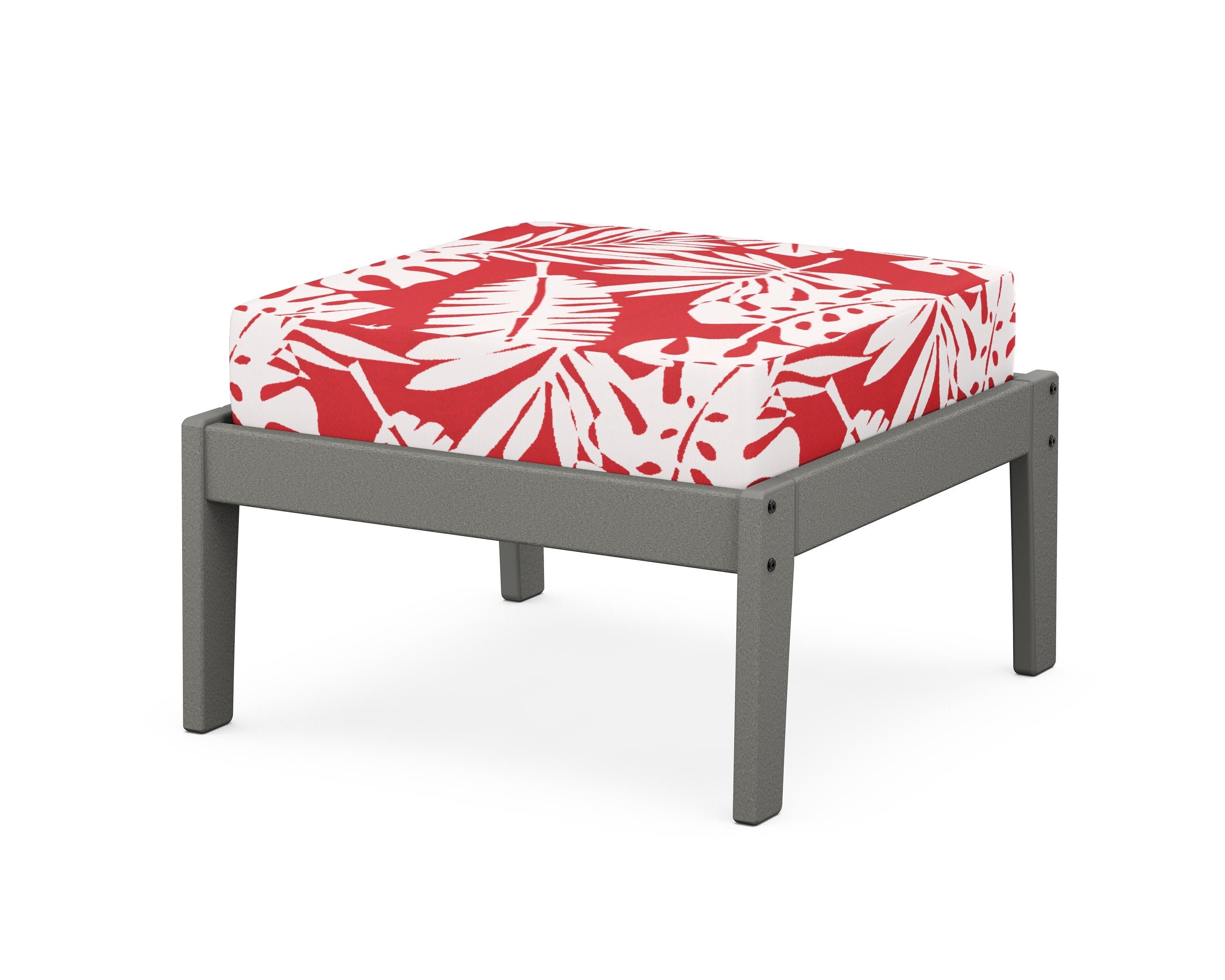 Unbranded Deep Seating Ottoman in Slate Grey / Leaf Crimson