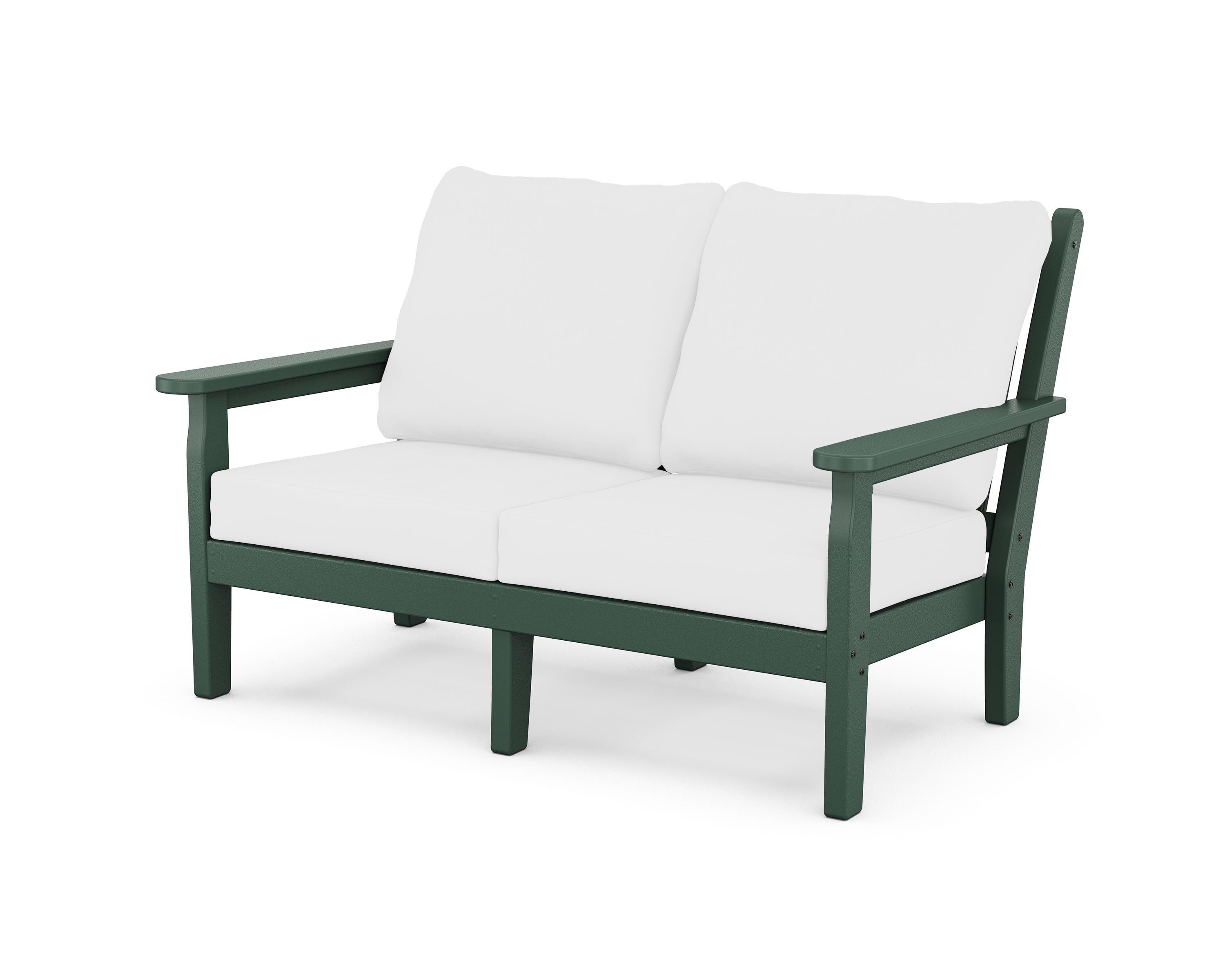 POLYWOOD® Chippendale Deep Seating Loveseat in Green / Natural
