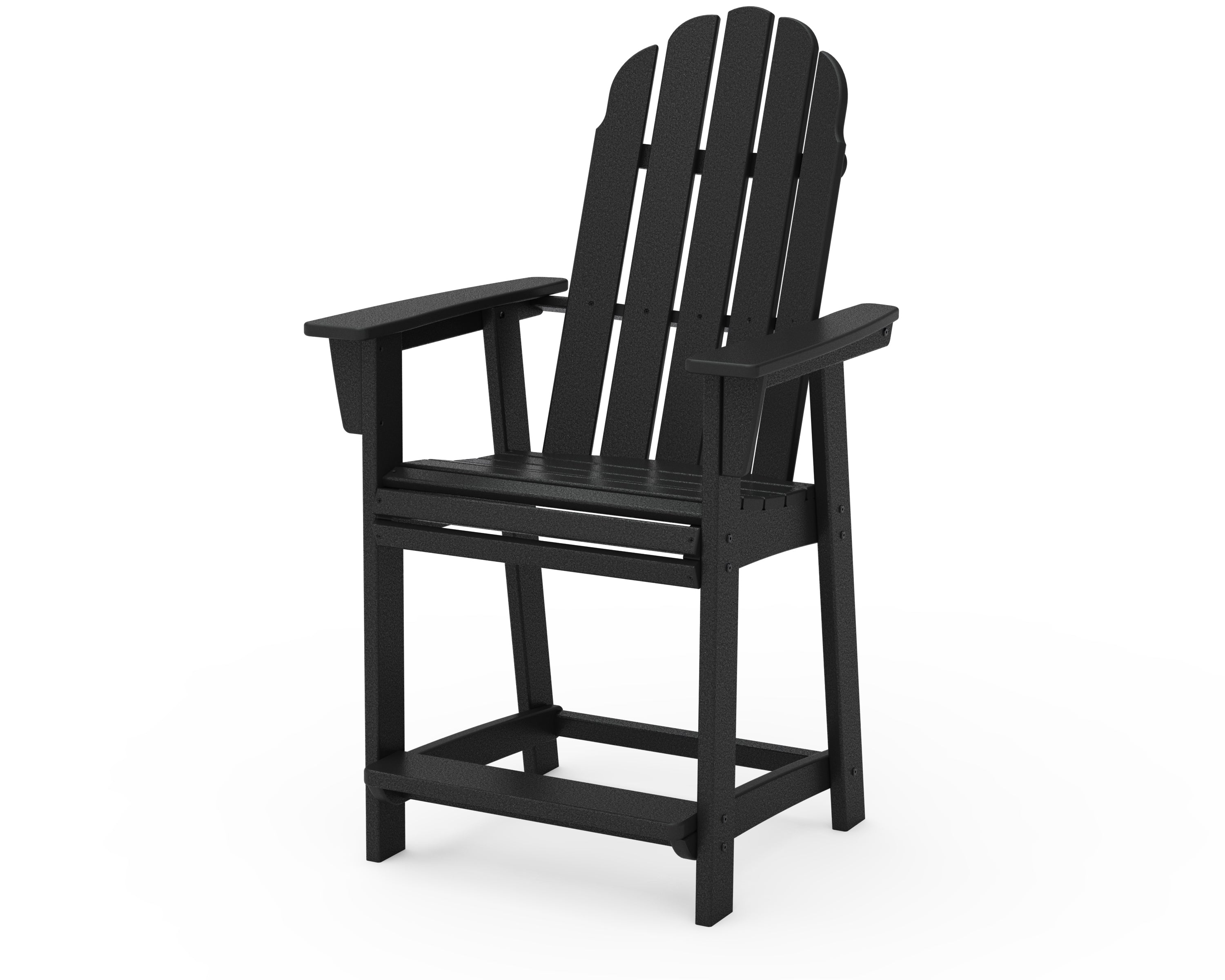 POLYWOOD® Vineyard Curveback Adirondack Counter Chair in Black