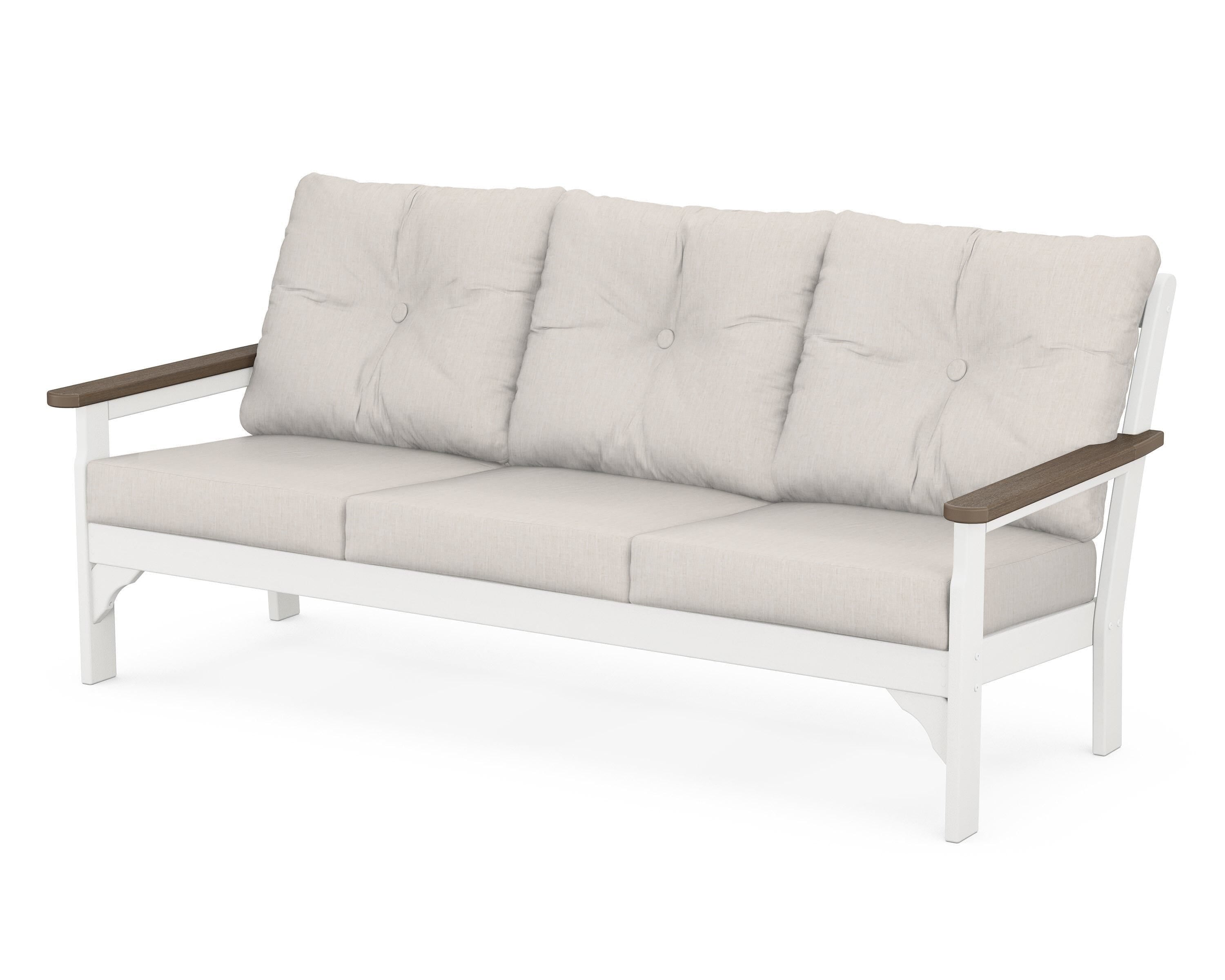 POLYWOOD® Vineyard Deep Seating Sofa in White / Kona / Cast Ash
