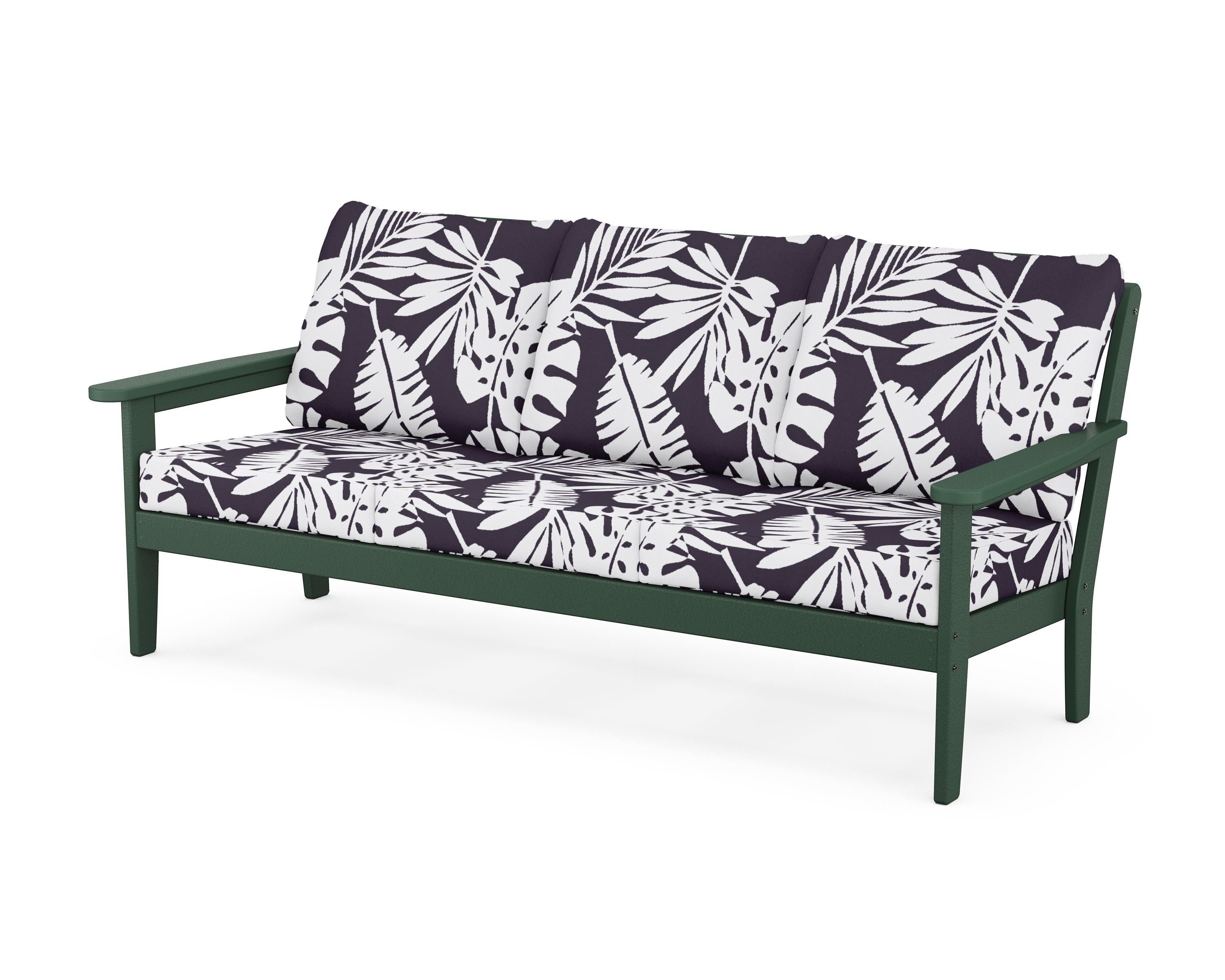 Country Living Cottage Deep Seating Sofa in Green / Leaf Navy