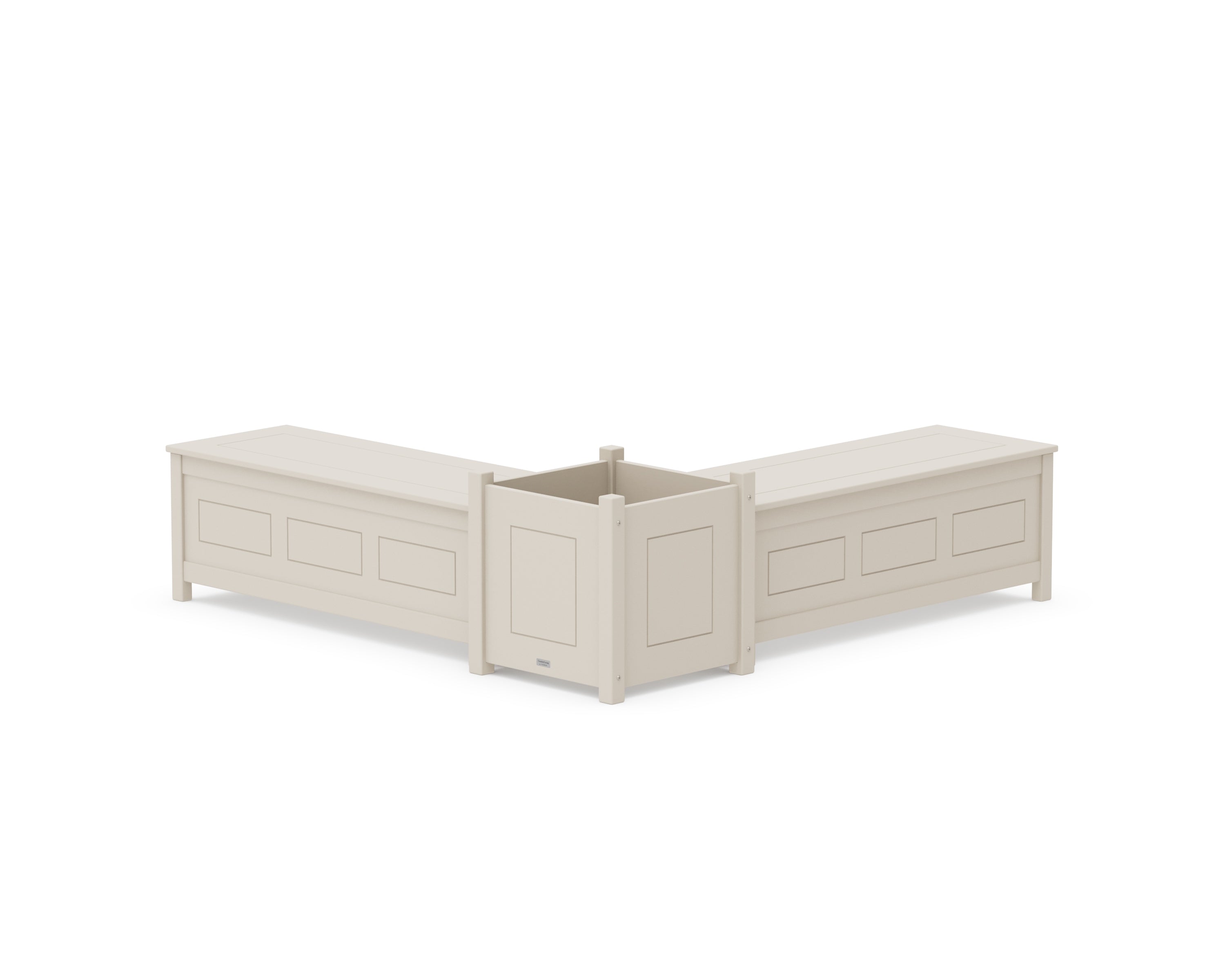 Country Living 48" Country Living L- Shaped Planter Storage Bench Set- Large in Sand