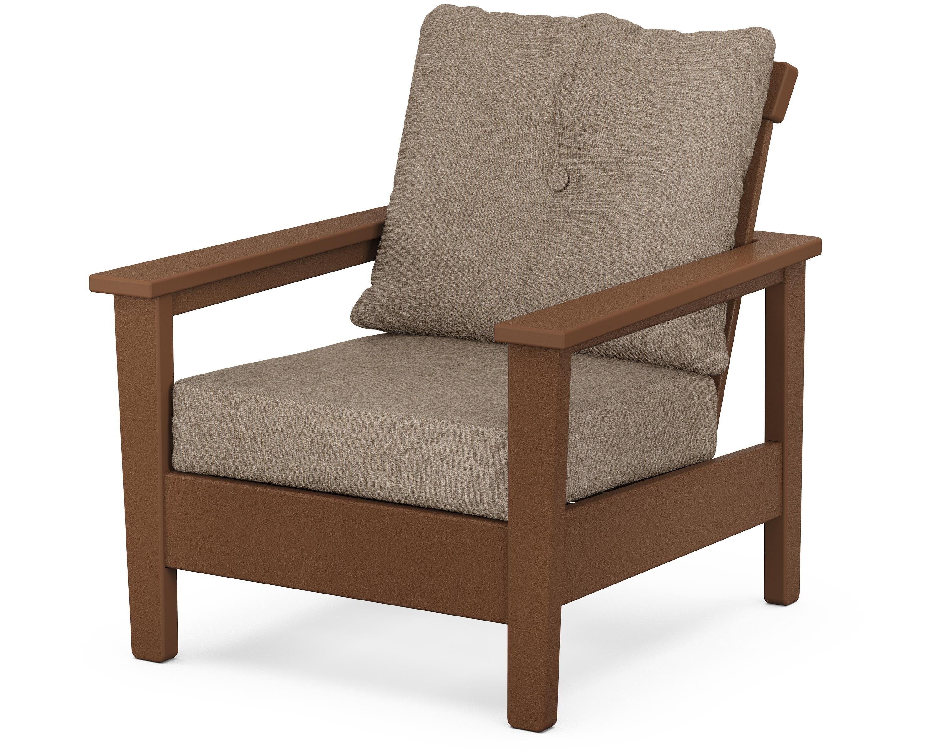 POLYWOOD® Prescott Deep Seating Chair in Teak / Spiced Burlap