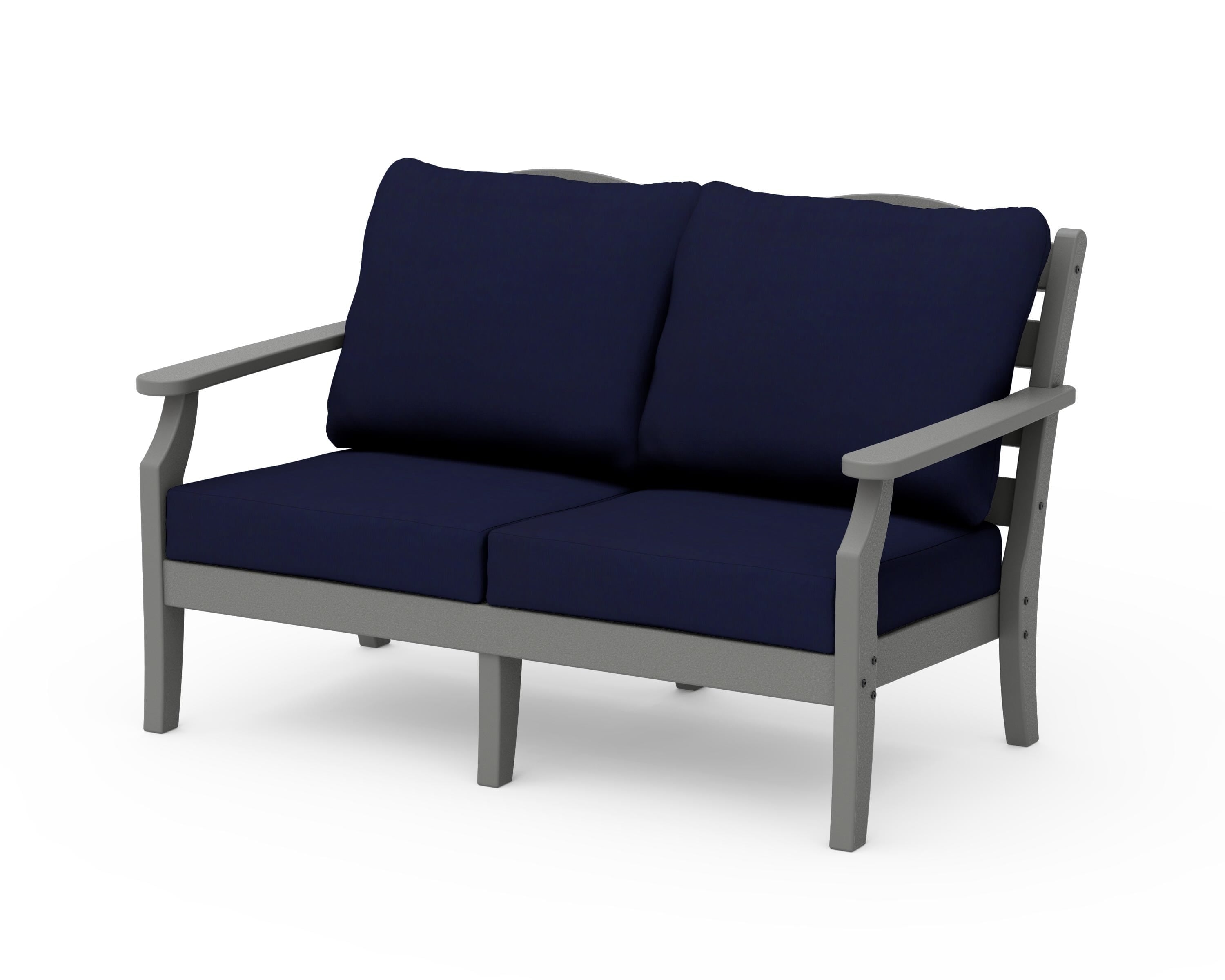 Draper James™ by POLYWOOD® Savannah Deep Seating Loveseat in Slate Grey / Navy