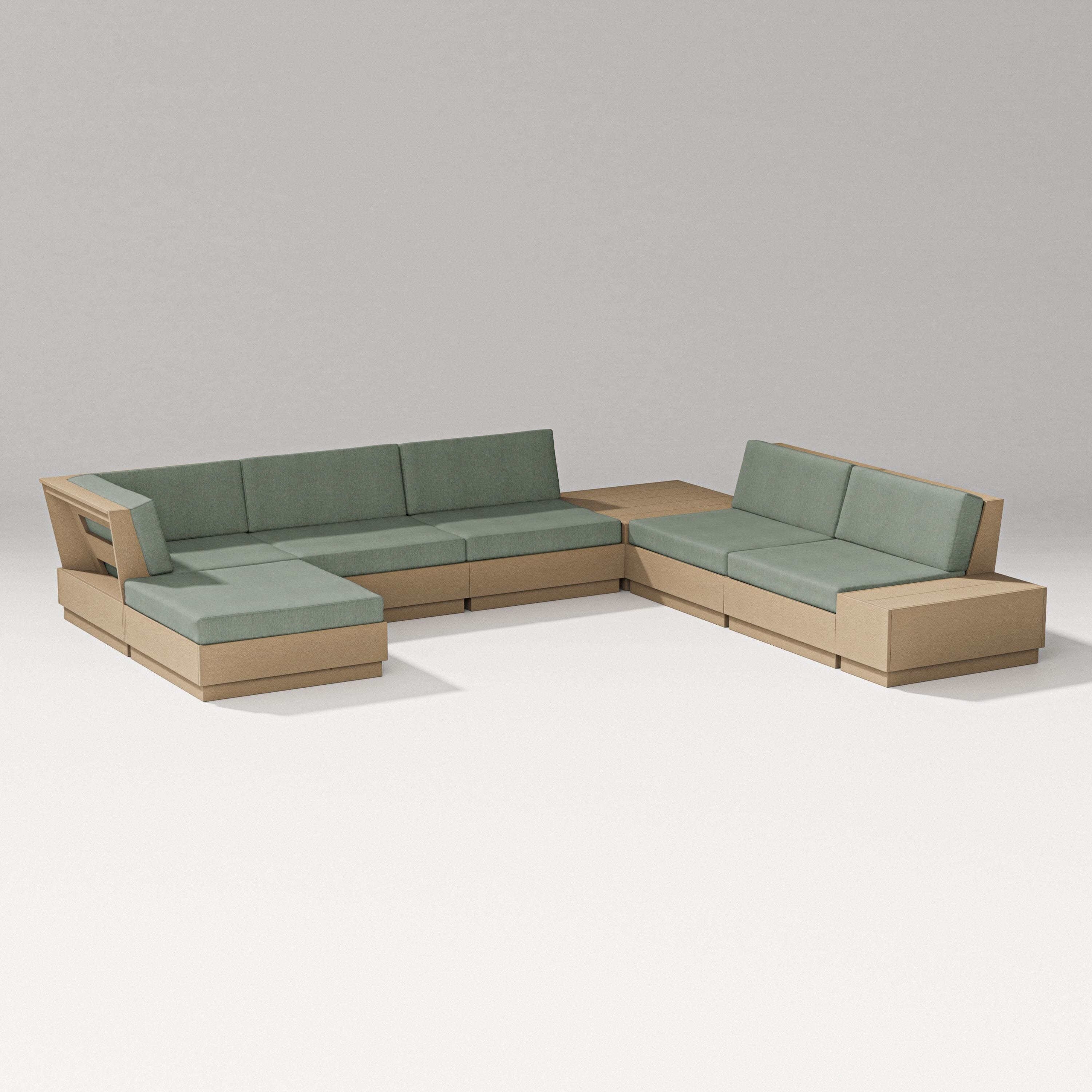 PW Designer Series Elevate 8-Piece Corner Sectional in Vintage Sahara / Cast Sage