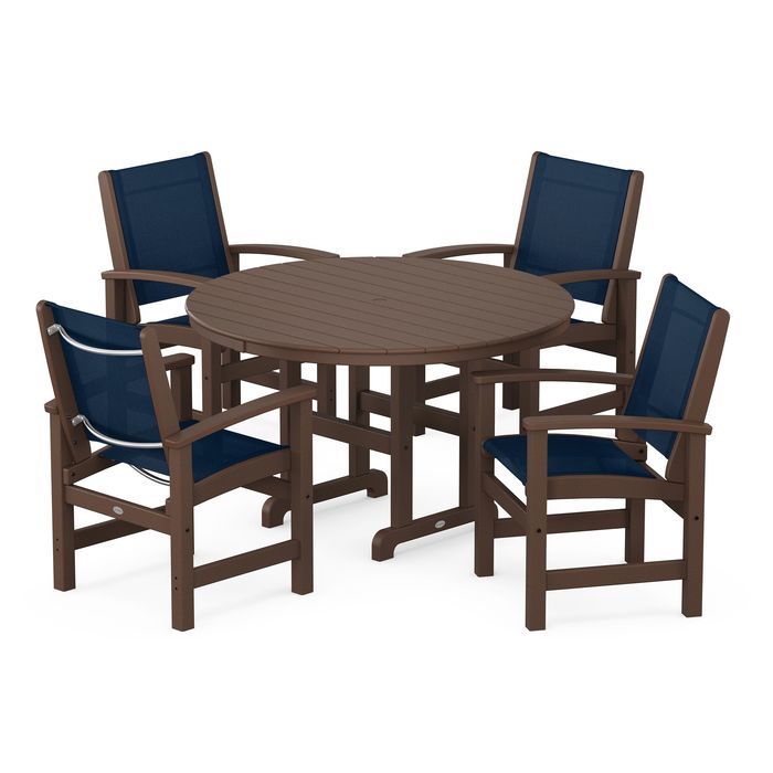 Coastal 5-Piece Round Farmhouse Dining Set