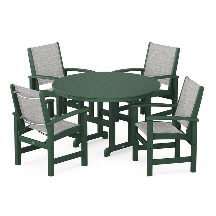 Coastal 5-Piece Round Farmhouse Dining Set