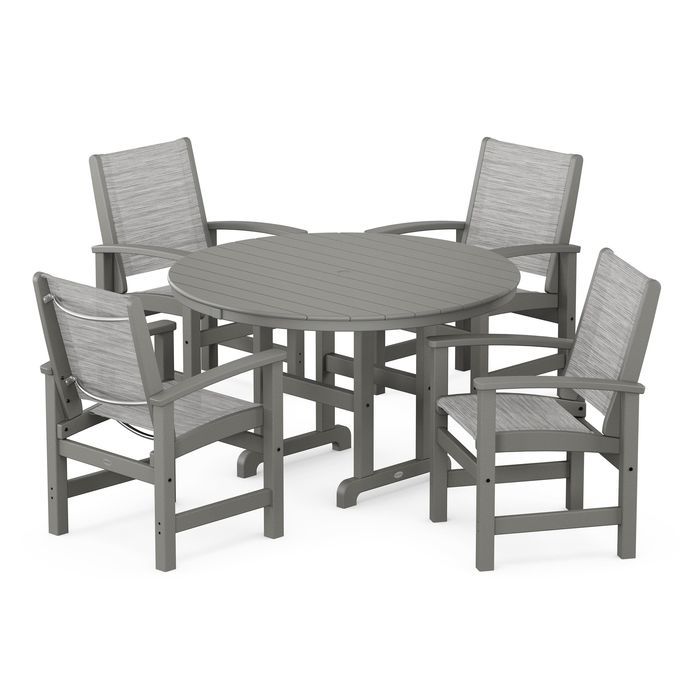 Coastal 5-Piece Round Farmhouse Dining Set