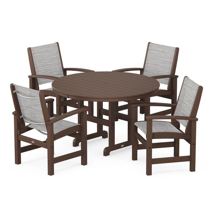 Coastal 5-Piece Round Farmhouse Dining Set