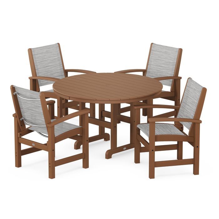 Coastal 5-Piece Round Farmhouse Dining Set