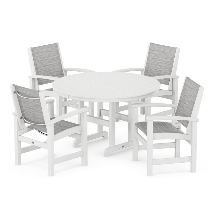 Coastal 5-Piece Round Farmhouse Dining Set