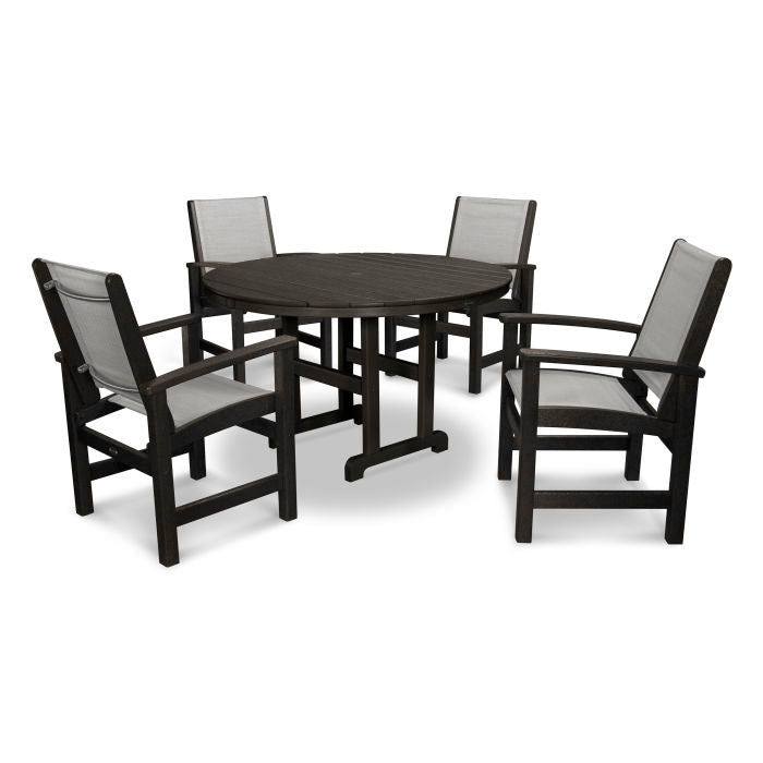 Coastal 5-Piece Round Farmhouse Dining Set