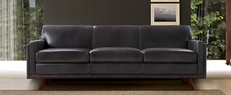 Milo Leather Sofa - Charcoal