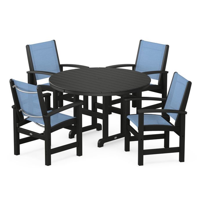 Coastal 5-Piece Round Farmhouse Dining Set