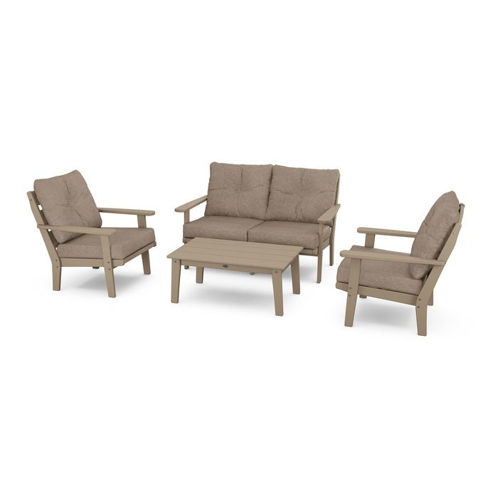 Lakeside 4-Piece Deep Seating Set in Vintage Finish