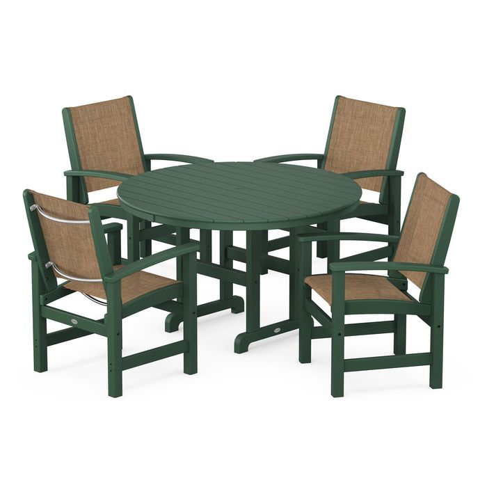 Coastal 5-Piece Round Farmhouse Dining Set