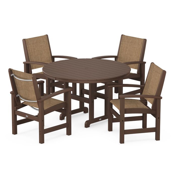 Coastal 5-Piece Round Farmhouse Dining Set