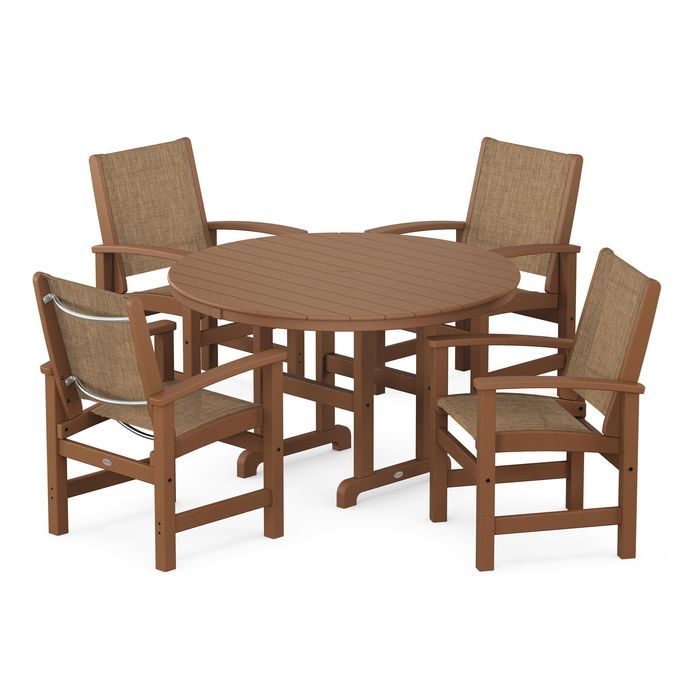 Coastal 5-Piece Round Farmhouse Dining Set