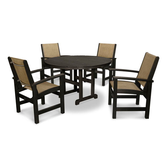 Coastal 5-Piece Round Farmhouse Dining Set