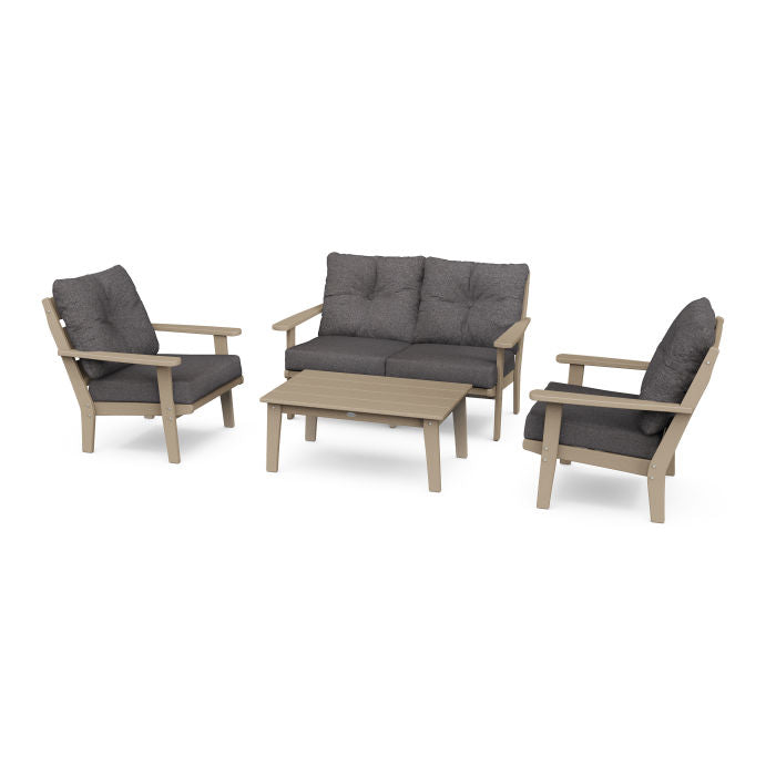 Lakeside 4-Piece Deep Seating Set in Vintage Finish