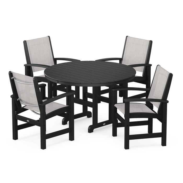 Coastal 5-Piece Round Farmhouse Dining Set