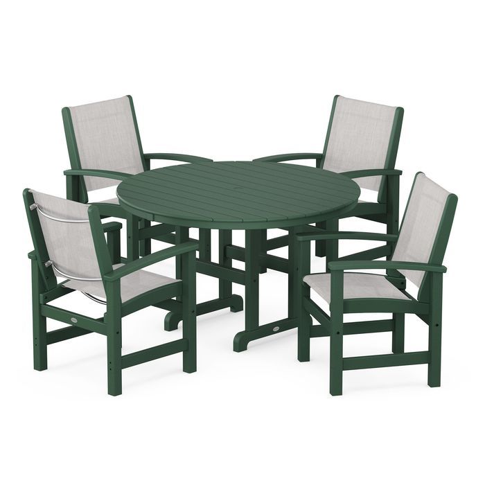 Coastal 5-Piece Round Farmhouse Dining Set