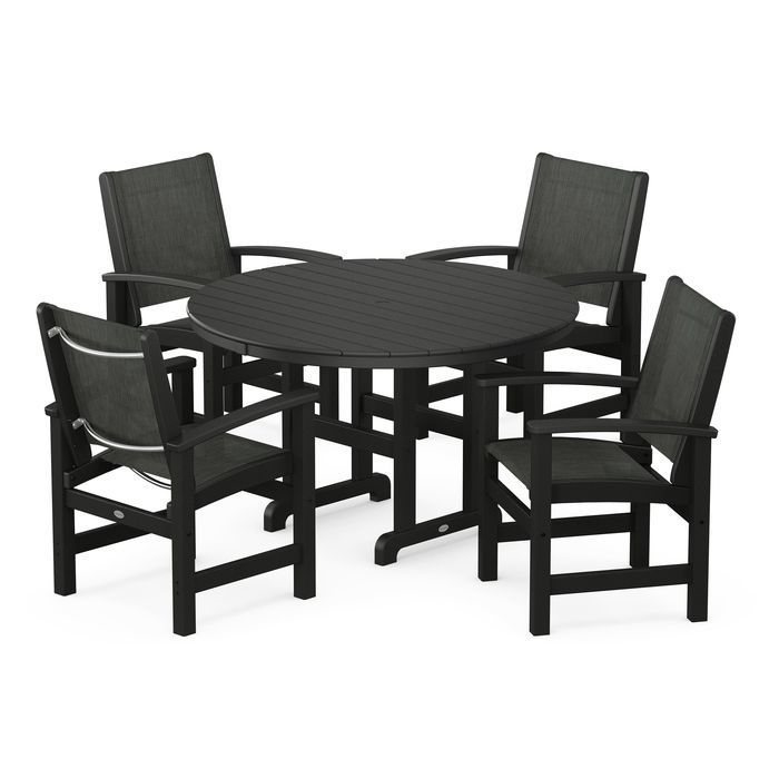 Coastal 5-Piece Round Farmhouse Dining Set