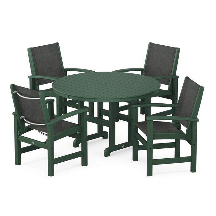 Coastal 5-Piece Round Farmhouse Dining Set