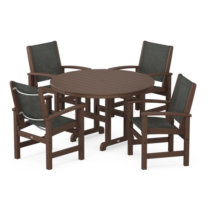Coastal 5-Piece Round Farmhouse Dining Set