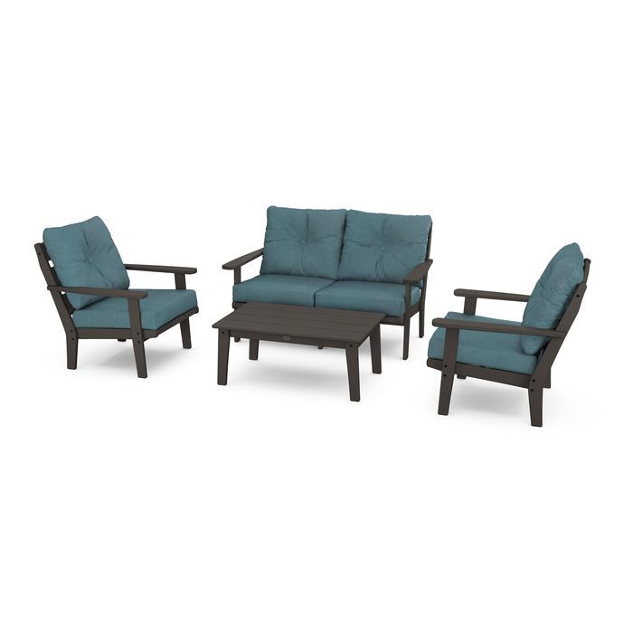 Lakeside 4-Piece Deep Seating Set in Vintage Finish