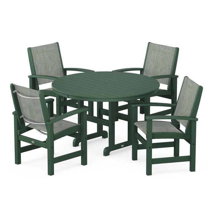 Coastal 5-Piece Round Farmhouse Dining Set